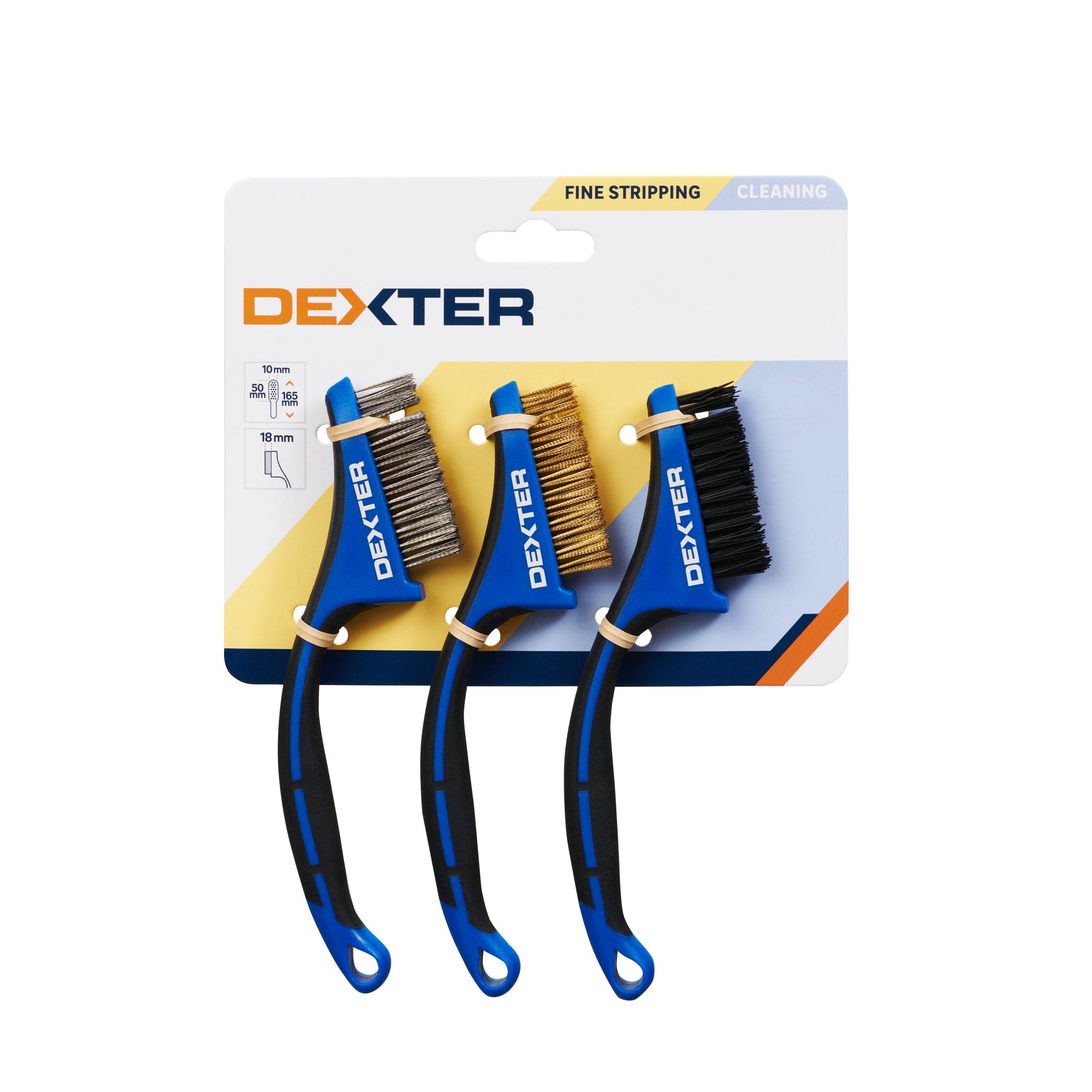 Conjunto de 3 escovas fina, super fina e de limpeza 165 mm Dexter - 7