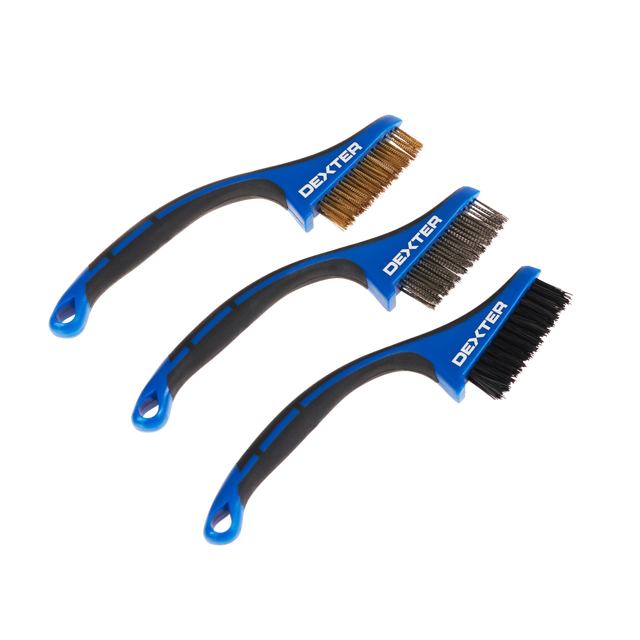 Conjunto de 3 escovas fina, super fina e de limpeza 165 mm Dexter