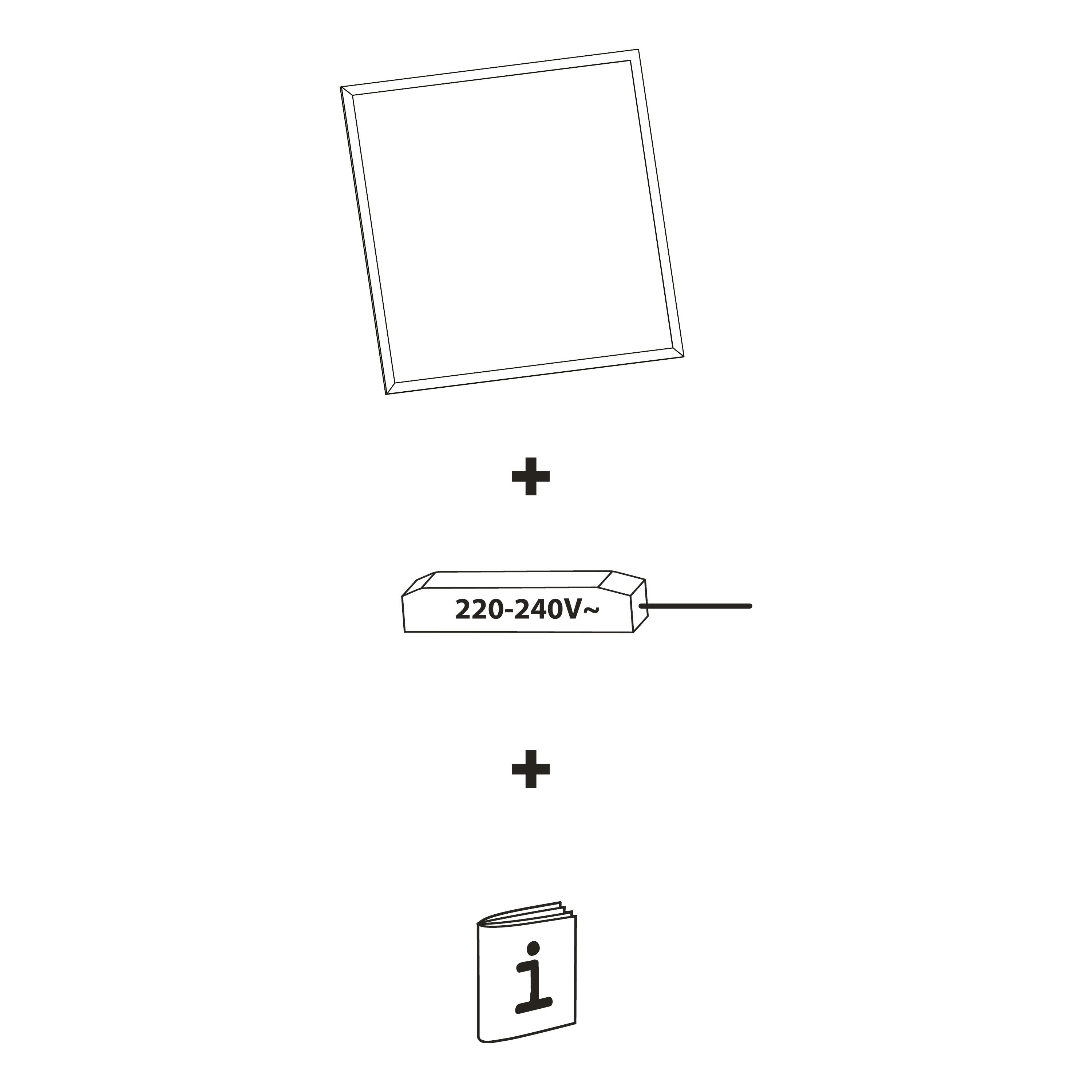 Panneau LED à encastrer, 59,5 x 59,5 cm, blanc neutre - 10