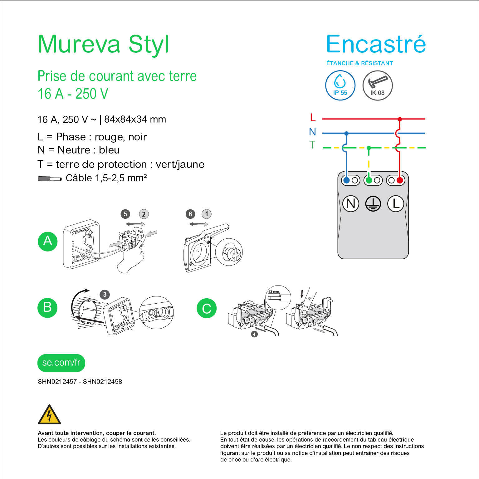 Prise de courant 2P+T  MUREVA Styl - SCHNEIDER ELECTRIC - 2