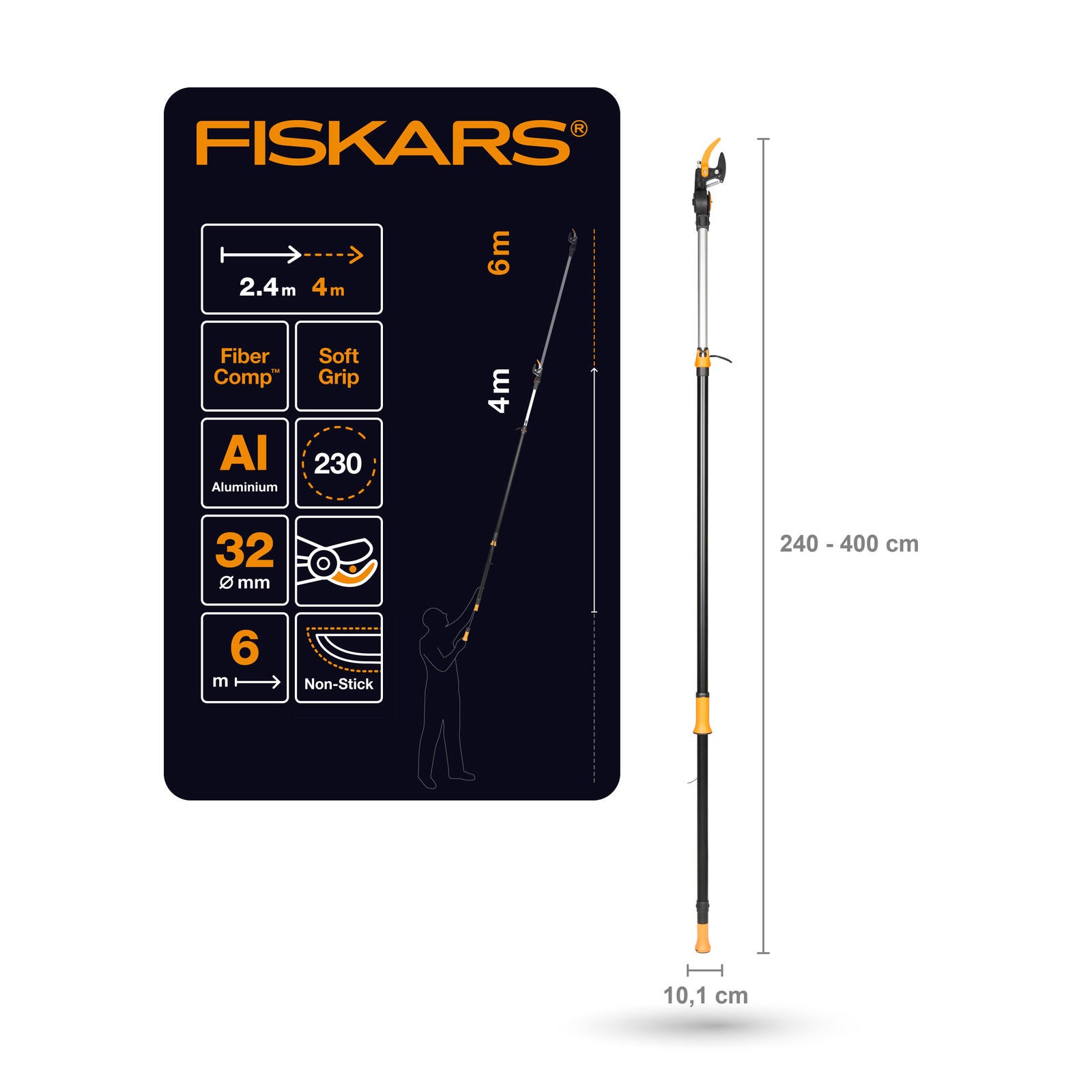 Coupe-Branches Multifonct. Télesc. FISKARS PowerGear™X UPX86 portée 6m Ø32mm - 22