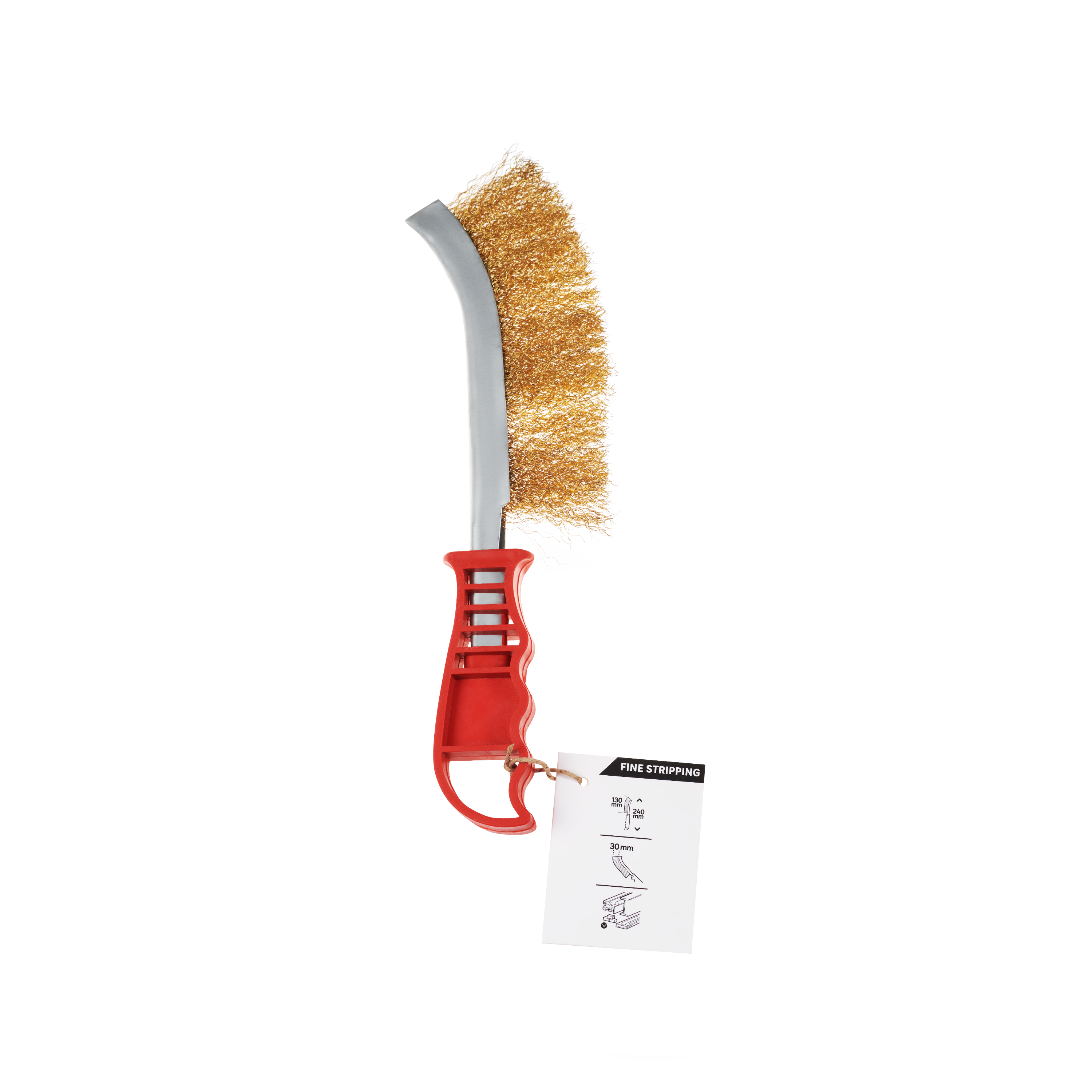 Escova com fios de aço revestidos latão e cabo de plástico 240 mm Dexter - 4