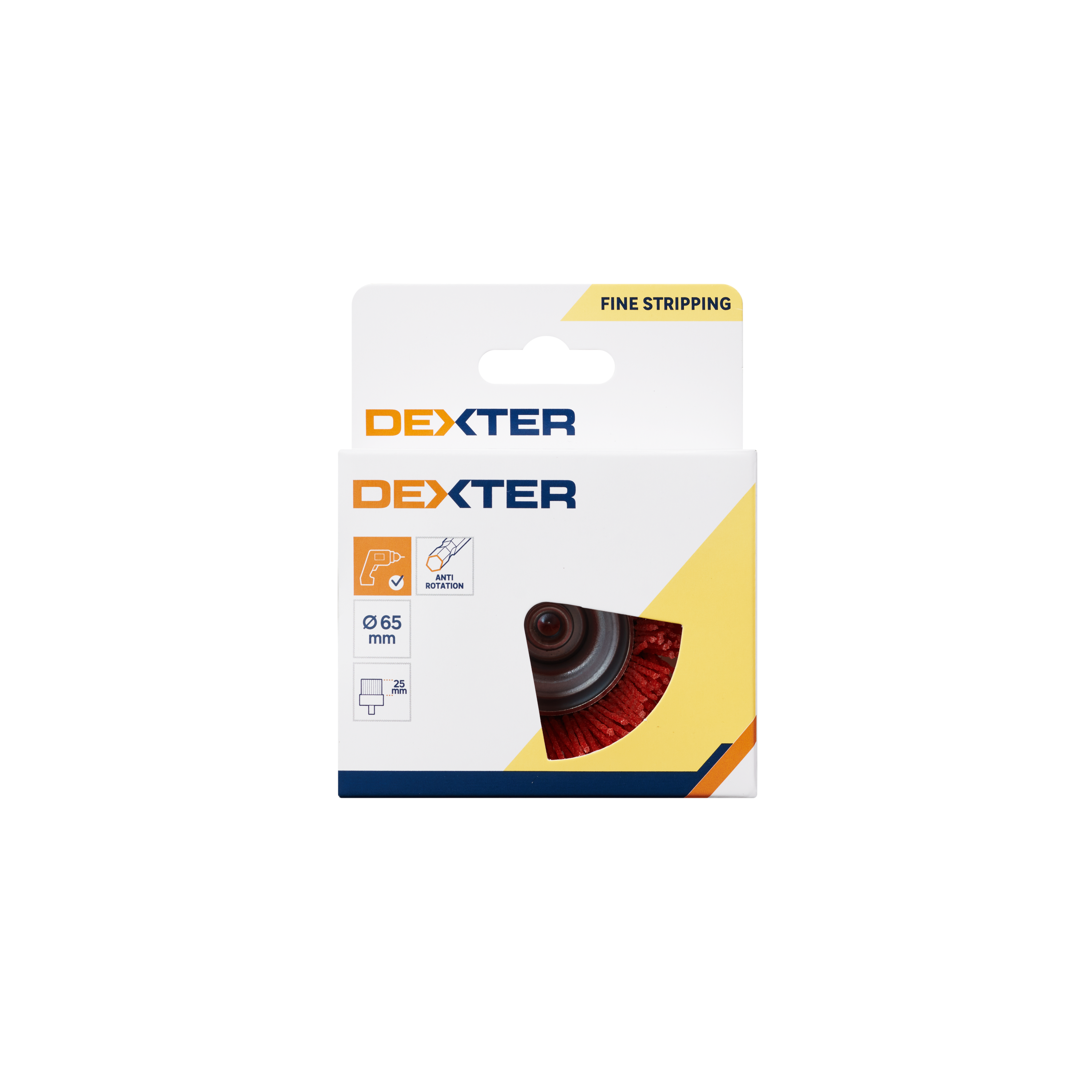 Escova copo com fios nylon vermelho para berbequim 65 mm Dexter - 6