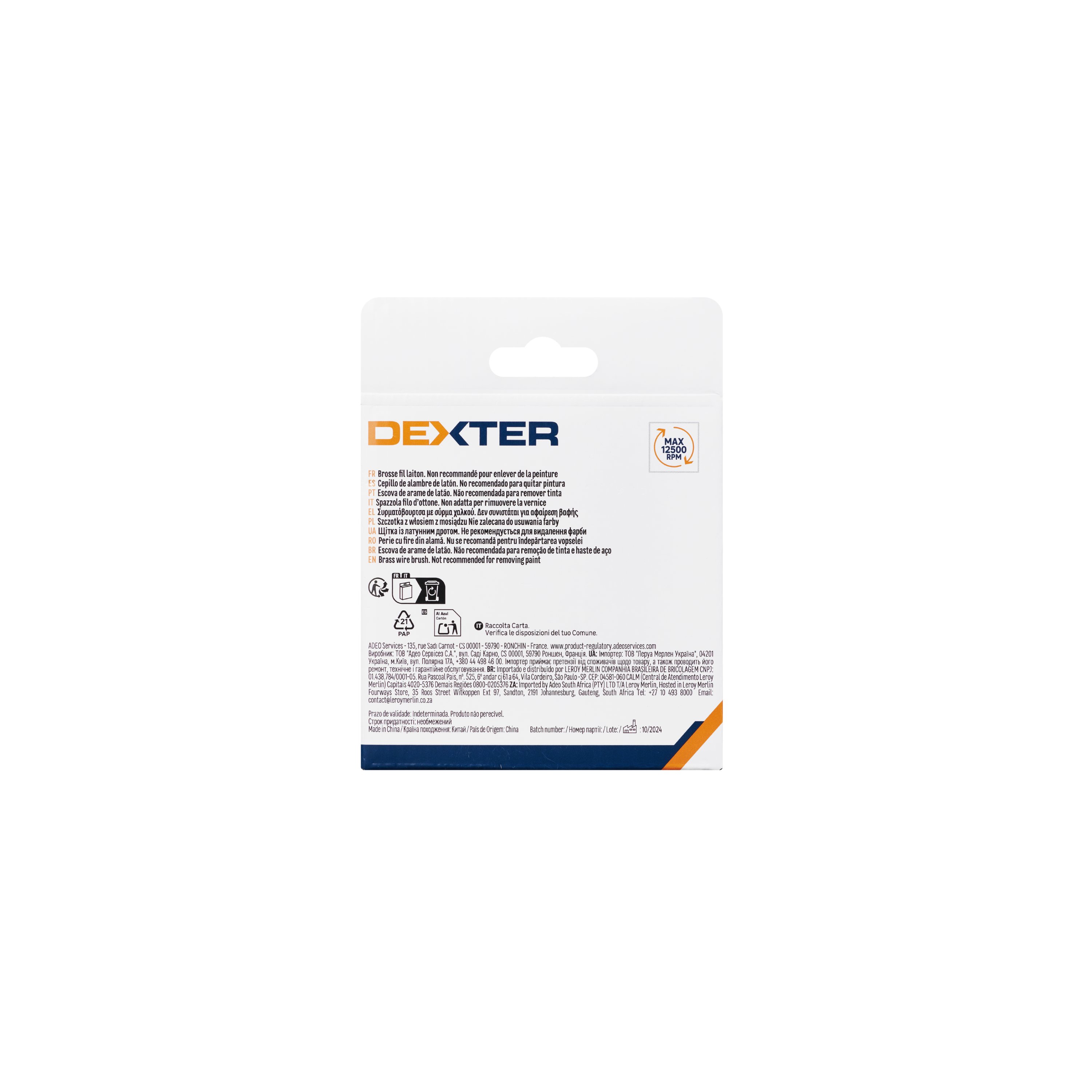 Escova disco para rebarbadora fios de latão M14 115 mm Dexter - 5
