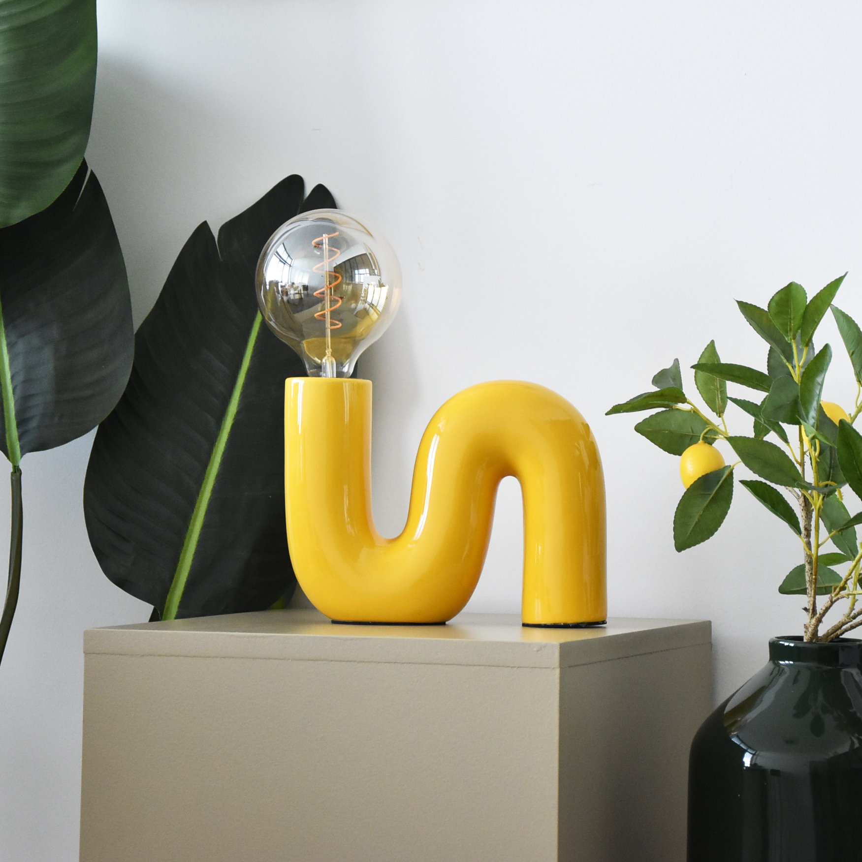 Lampe Pop s, céramique, jaune, H.20 cm, E27 - 4