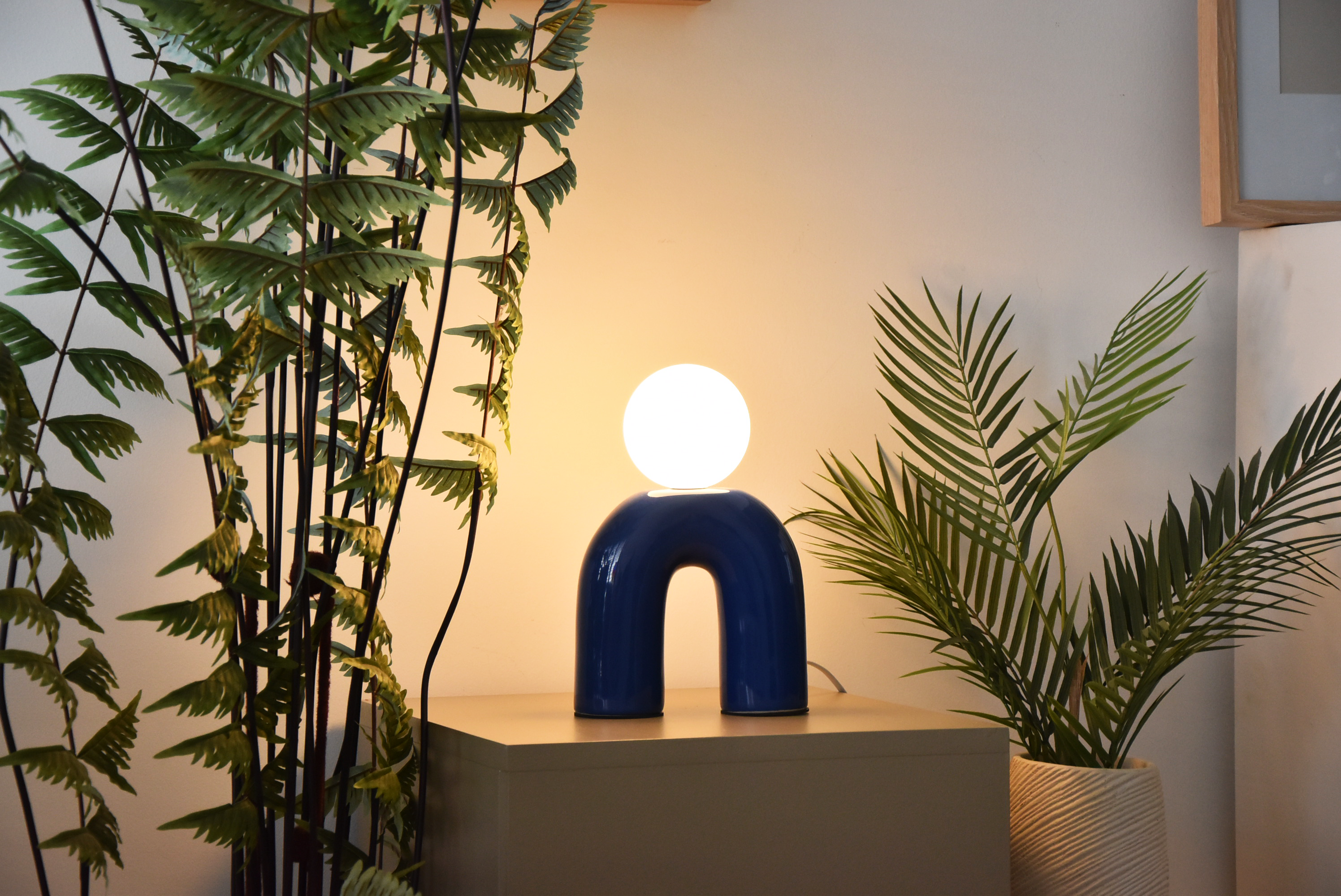 Lampe Pop u, céramique, bleu, H.28.5 cm, G9 - 2