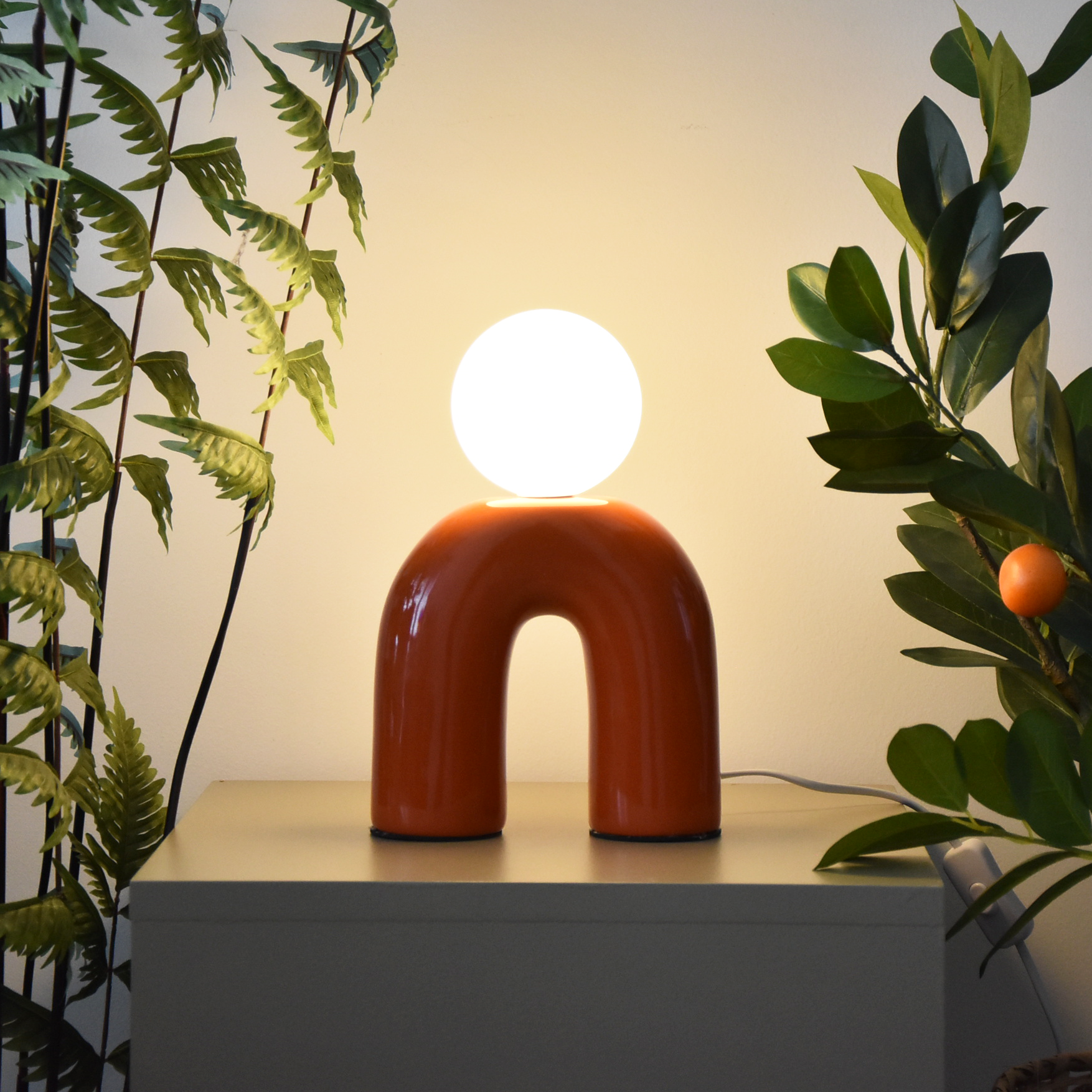 Lampe Pop u, orange, céramique, H.31 cm, G9 - 3