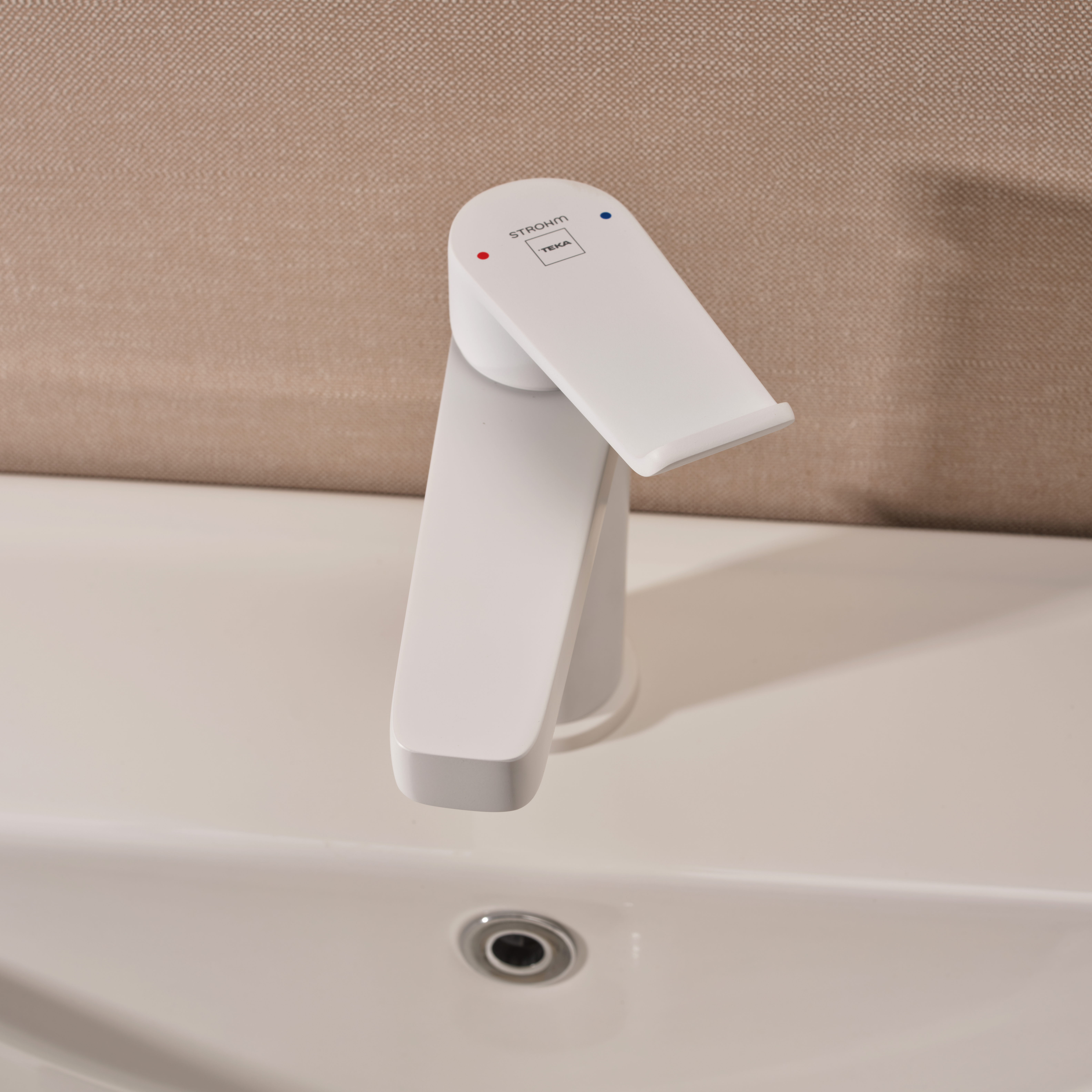 Grifo de lavabo STROHM TEKA Ethika monomando blanco mate. Antical. Latón - 4