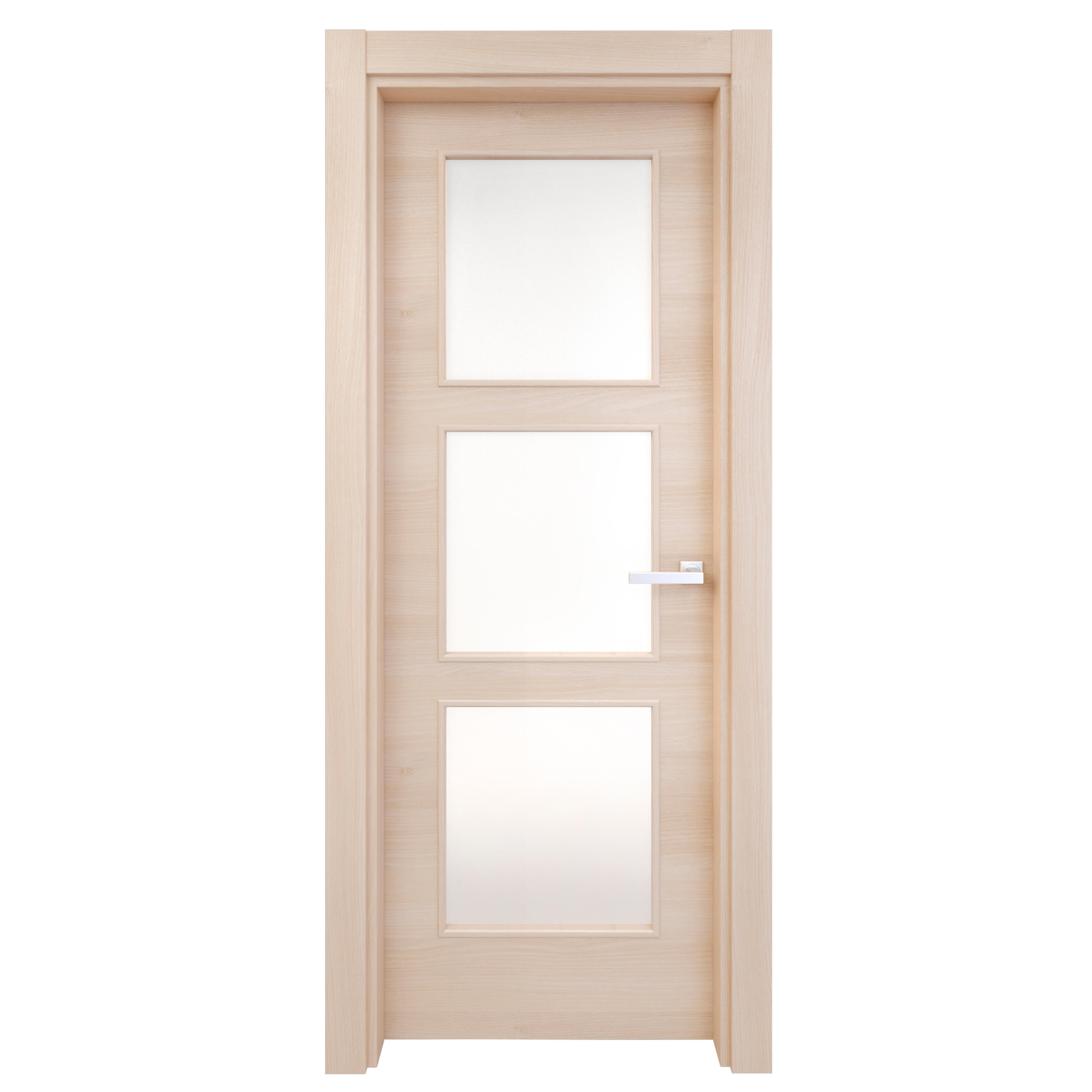 Puerta interior abatible oslo acacia line apertura izda cristal 72.5cm