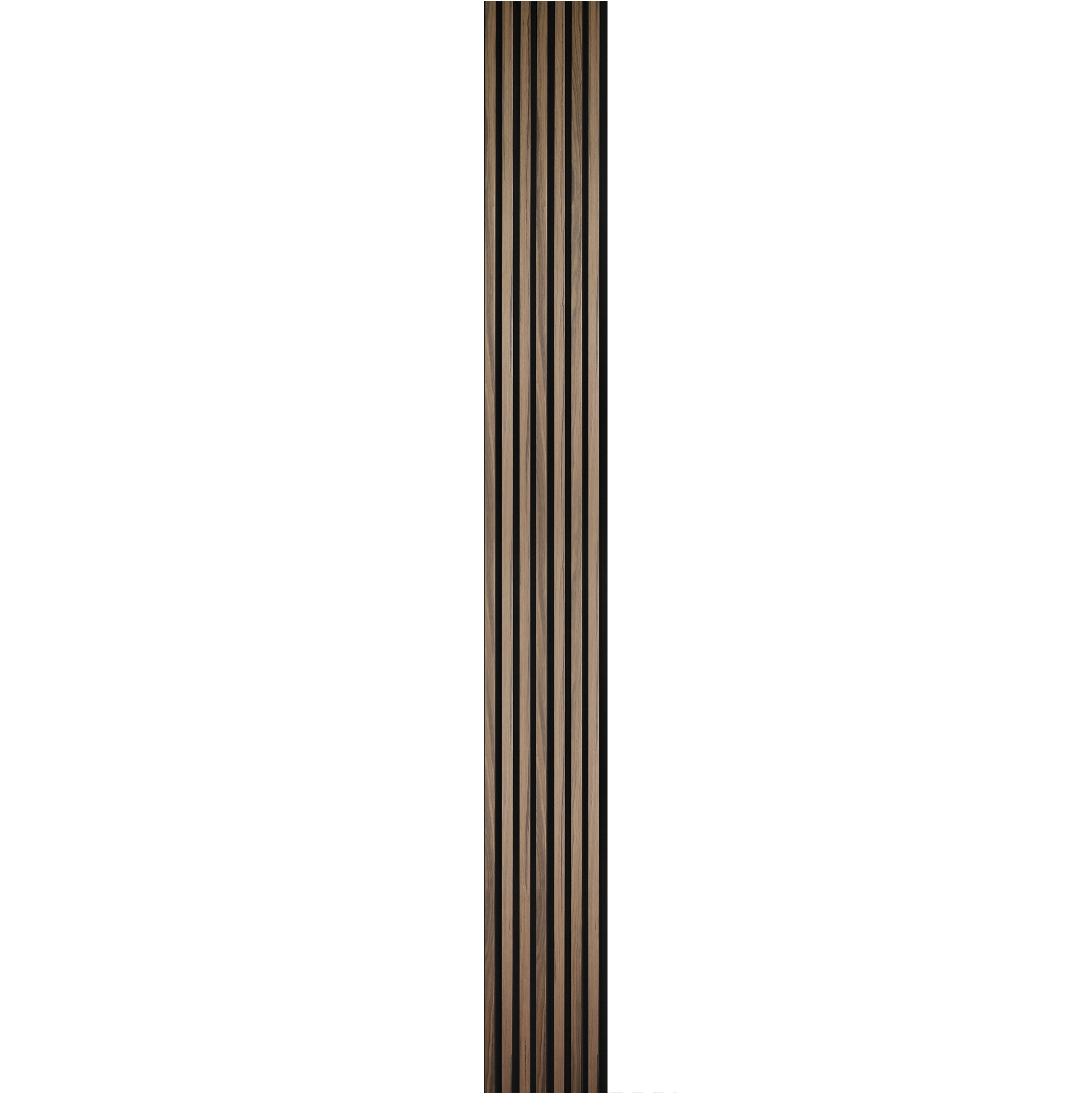 Panele ścienne 3D Lamel na czarnym filcu 265X30 cm fornirowany Orzech 7 lameli