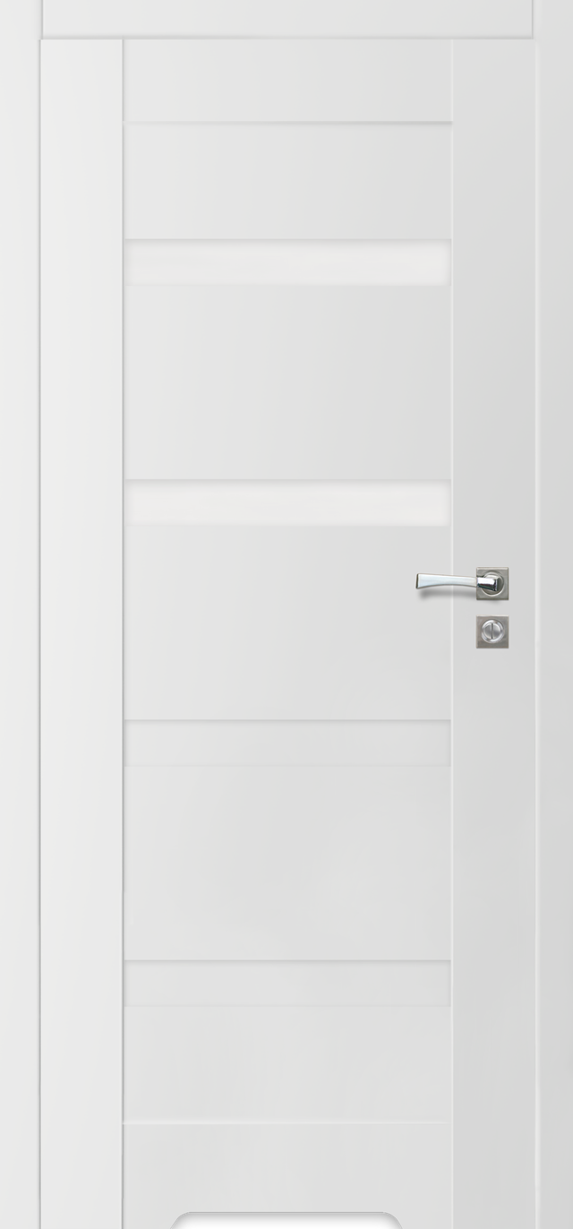 Drzwi wewnętrzne bezprzylgowe z podcięciem wentylacyjnym Parma biała 90 lewe