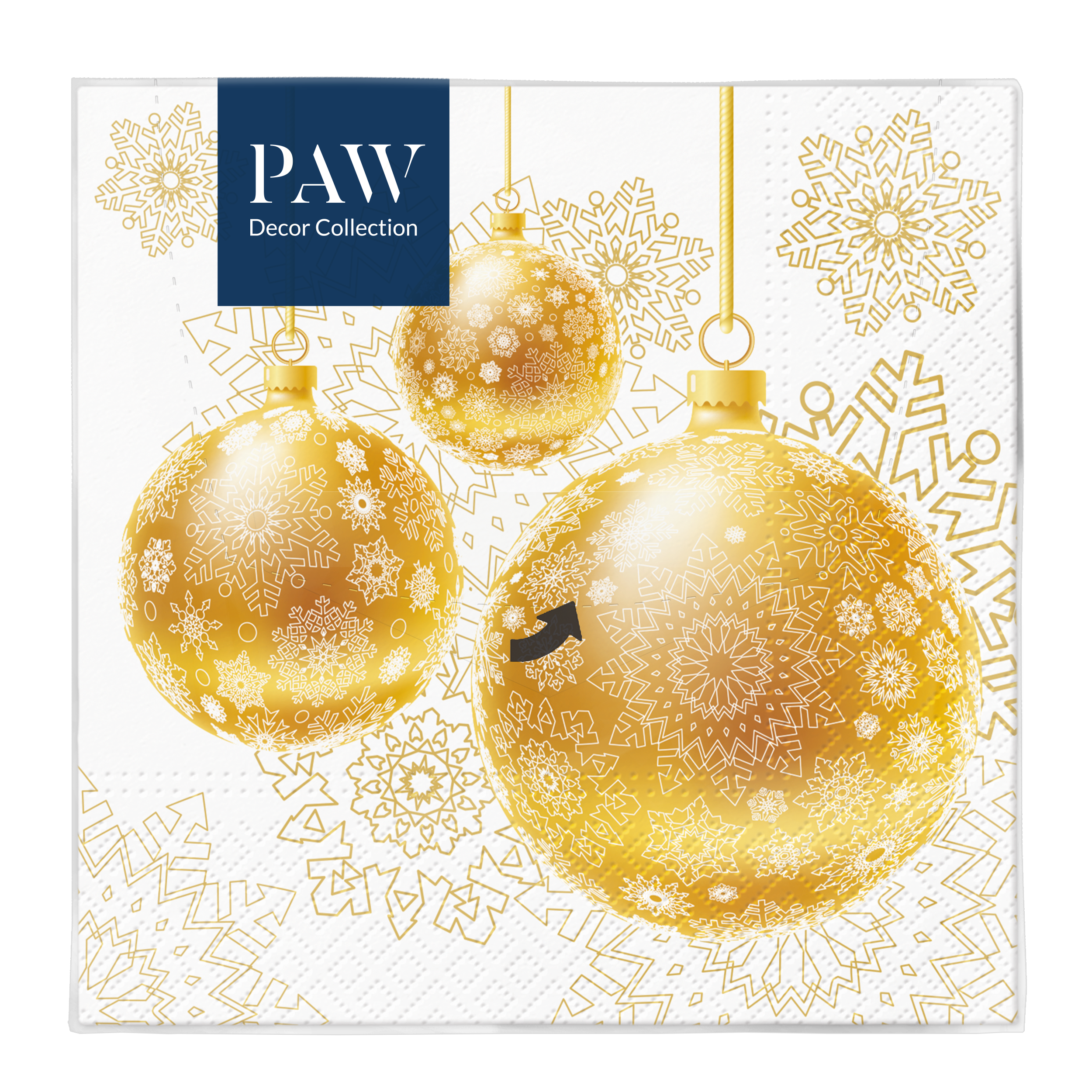 Serwetki świąteczne Gold Ornament Baubles 33 x 33 cm 20 szt.