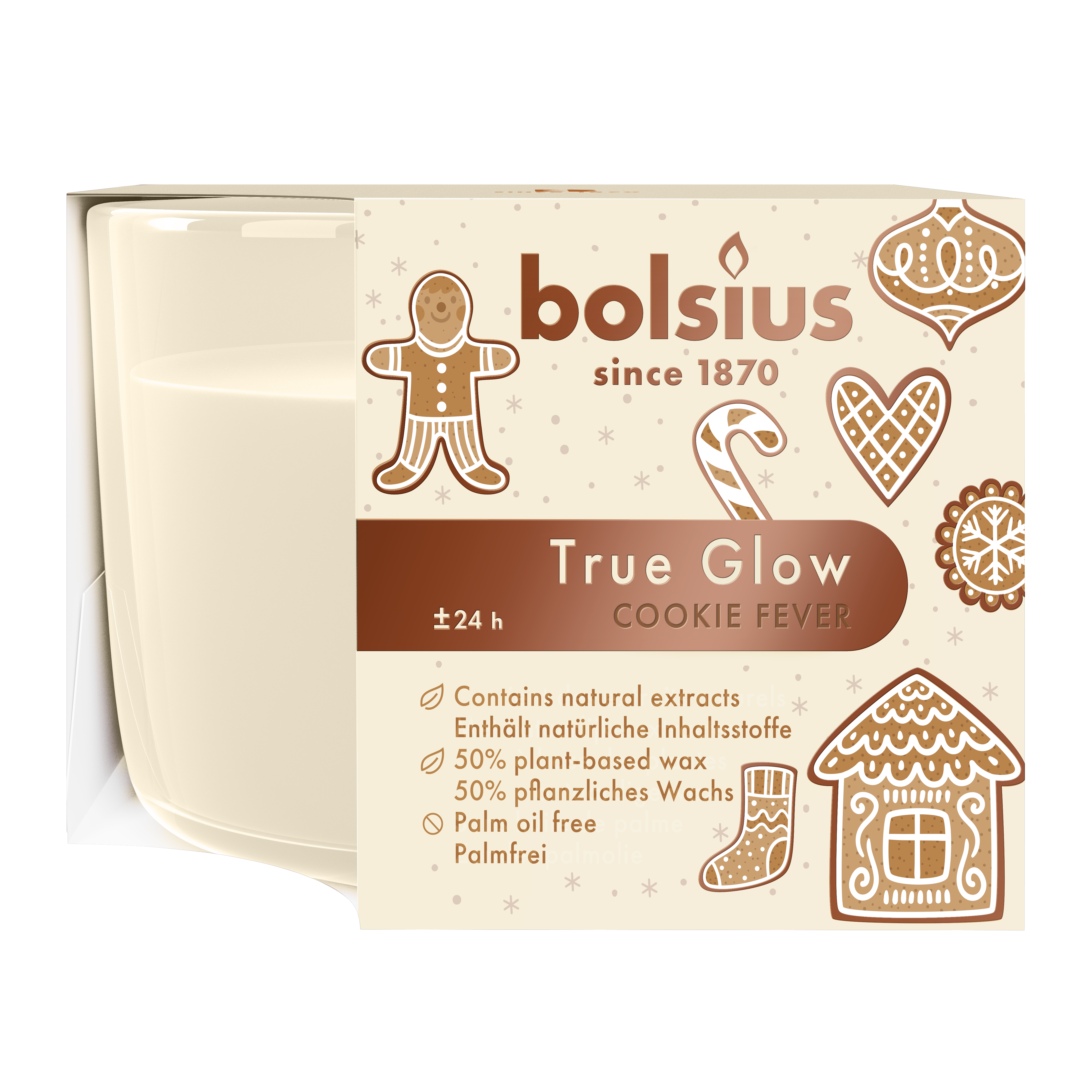 Świeca zapachowa w szkle True Glow Cookie Fever Bolsius