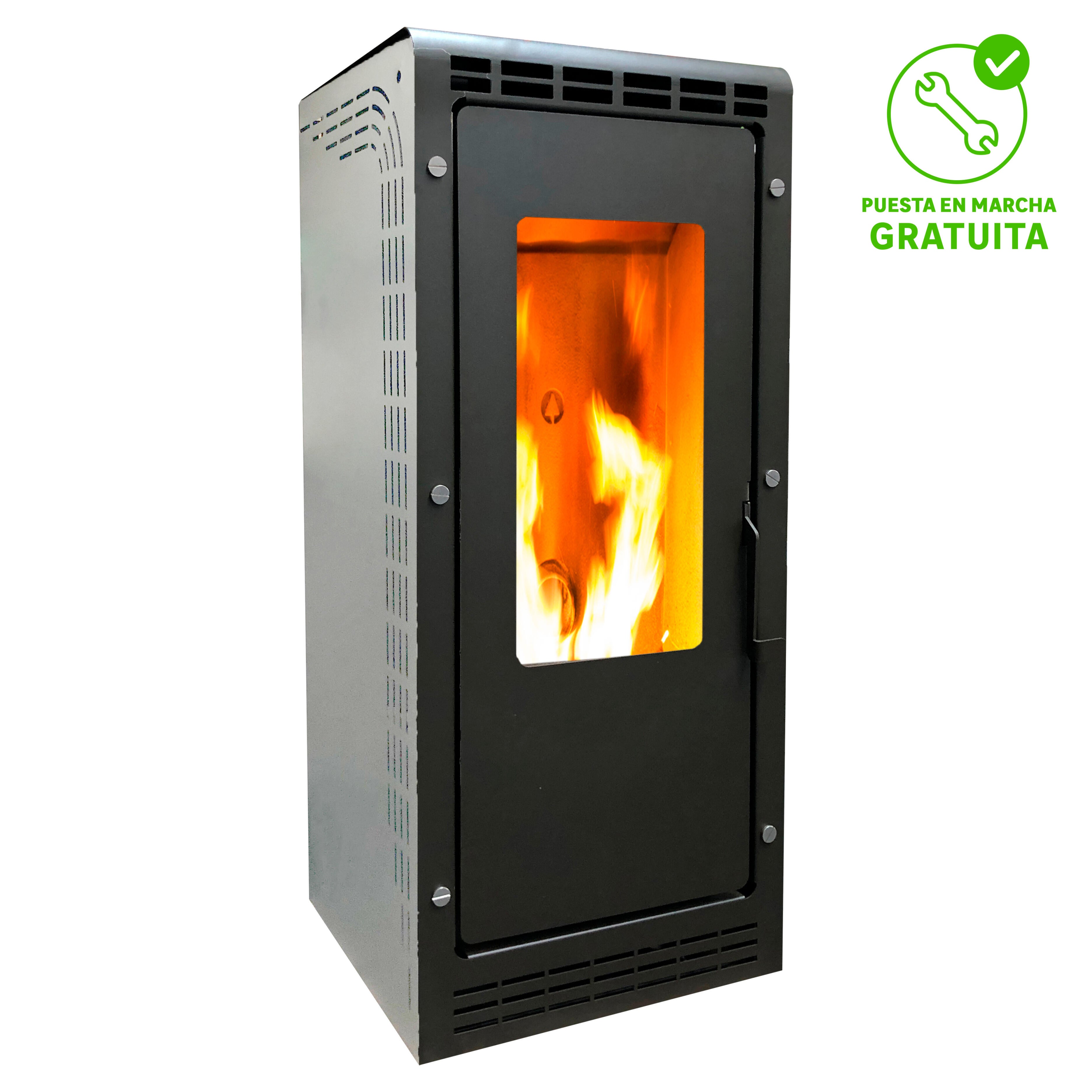 Estufa de pellet canalizable bio+ 11 kw negro/blanco