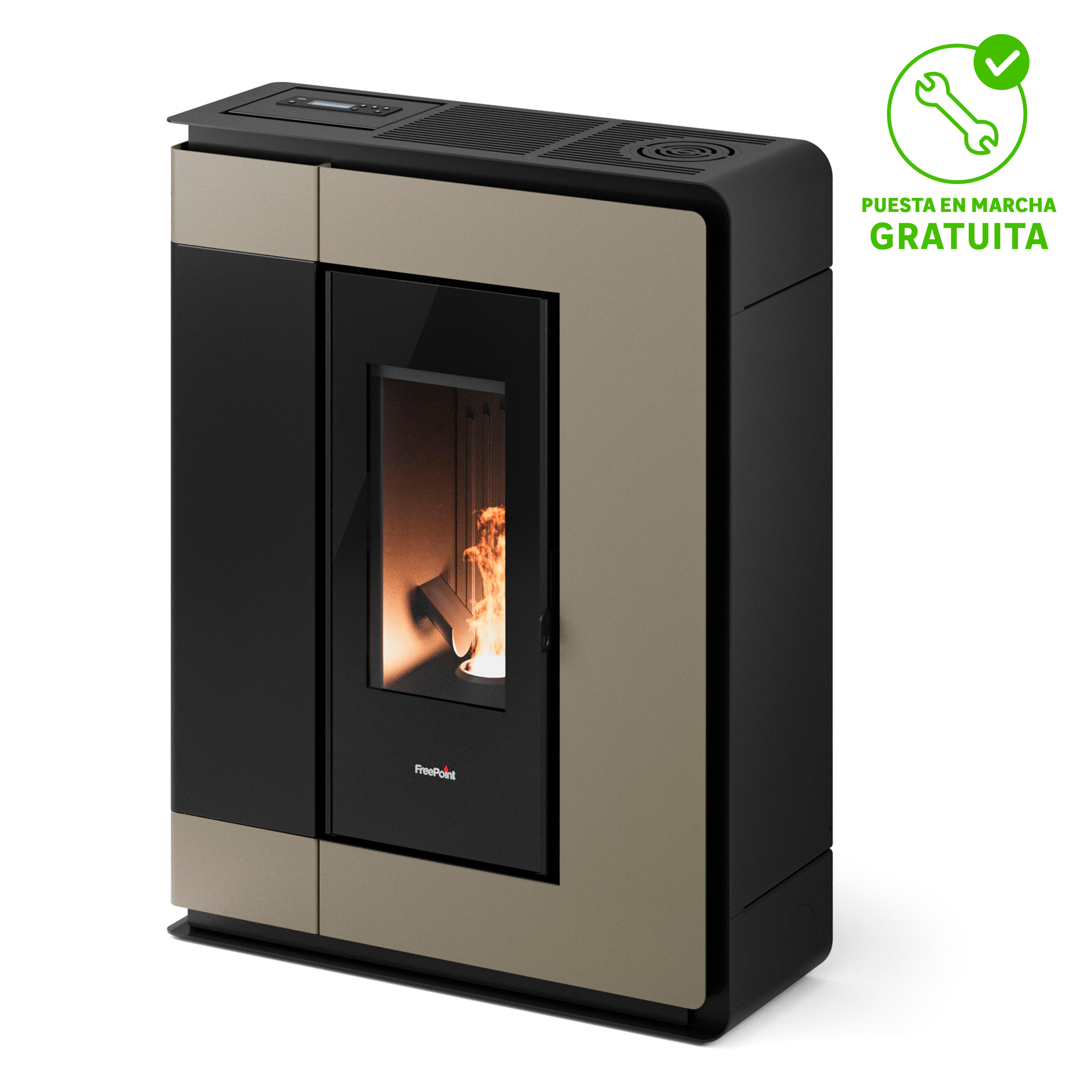 Estufa de pellet canalizable freepoint arco 8.5 kw bronce