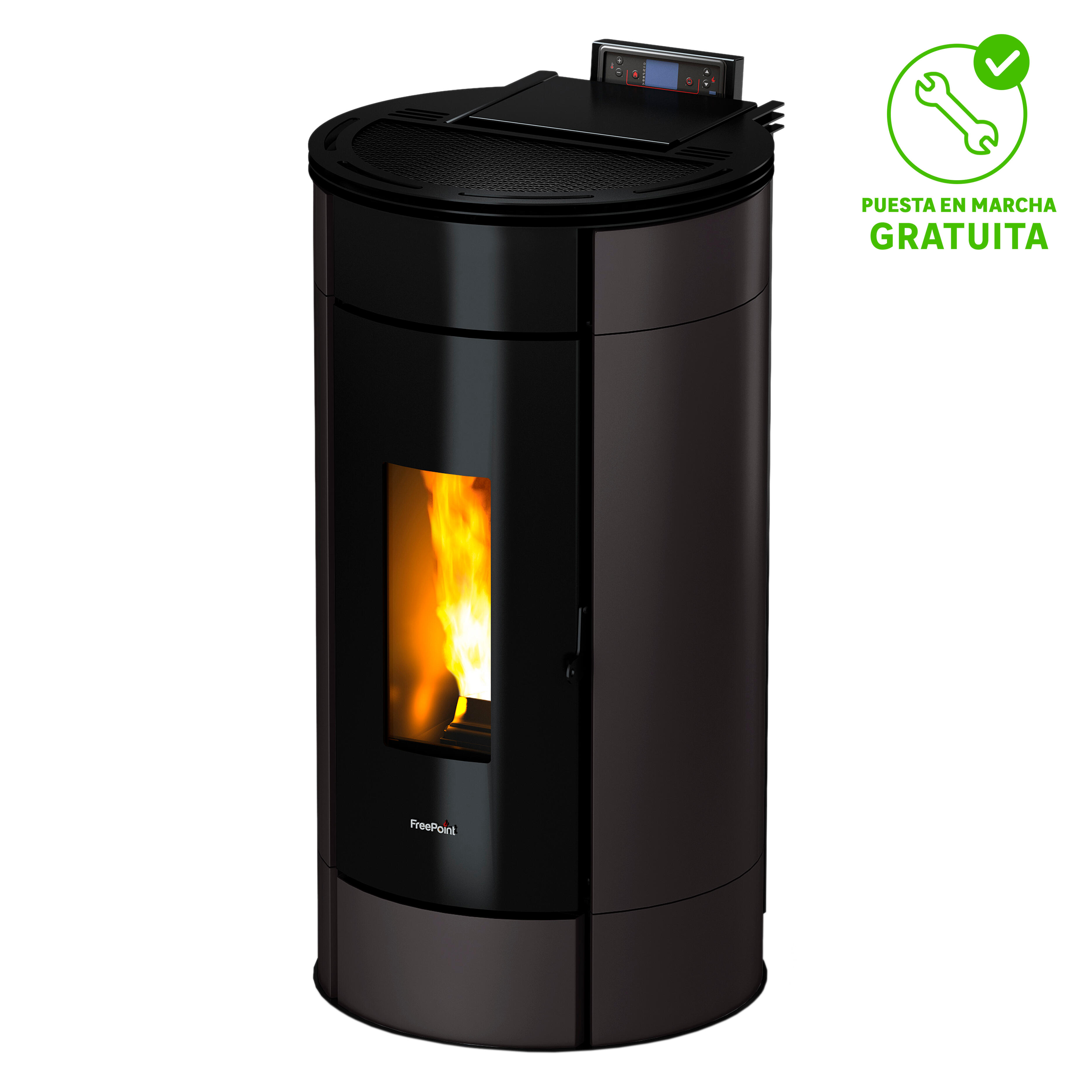 Estufa de pellet freepoint globe antracita 10,5 kw gris