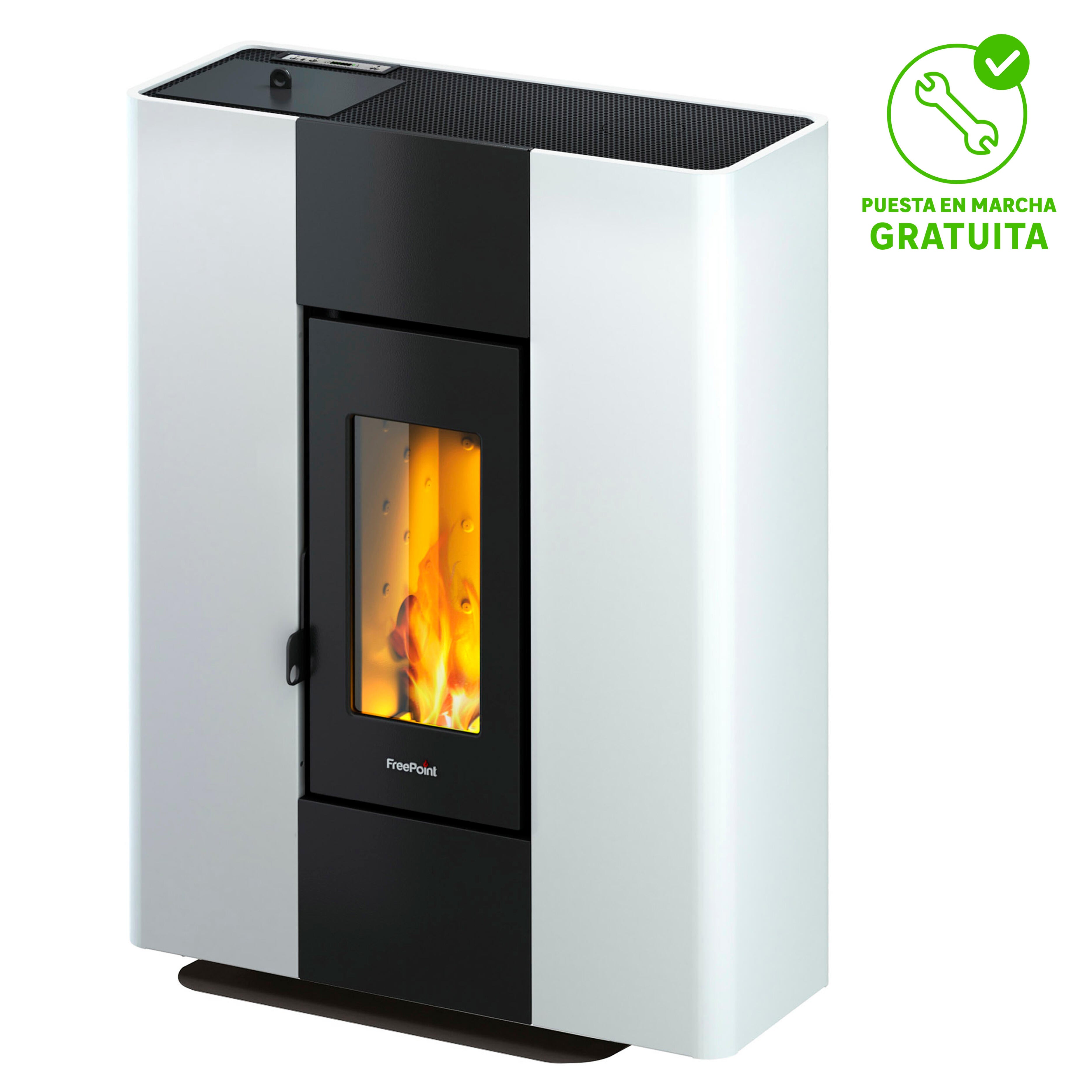 Estufa de pellet freepoint roxy stand blanca 7 kw