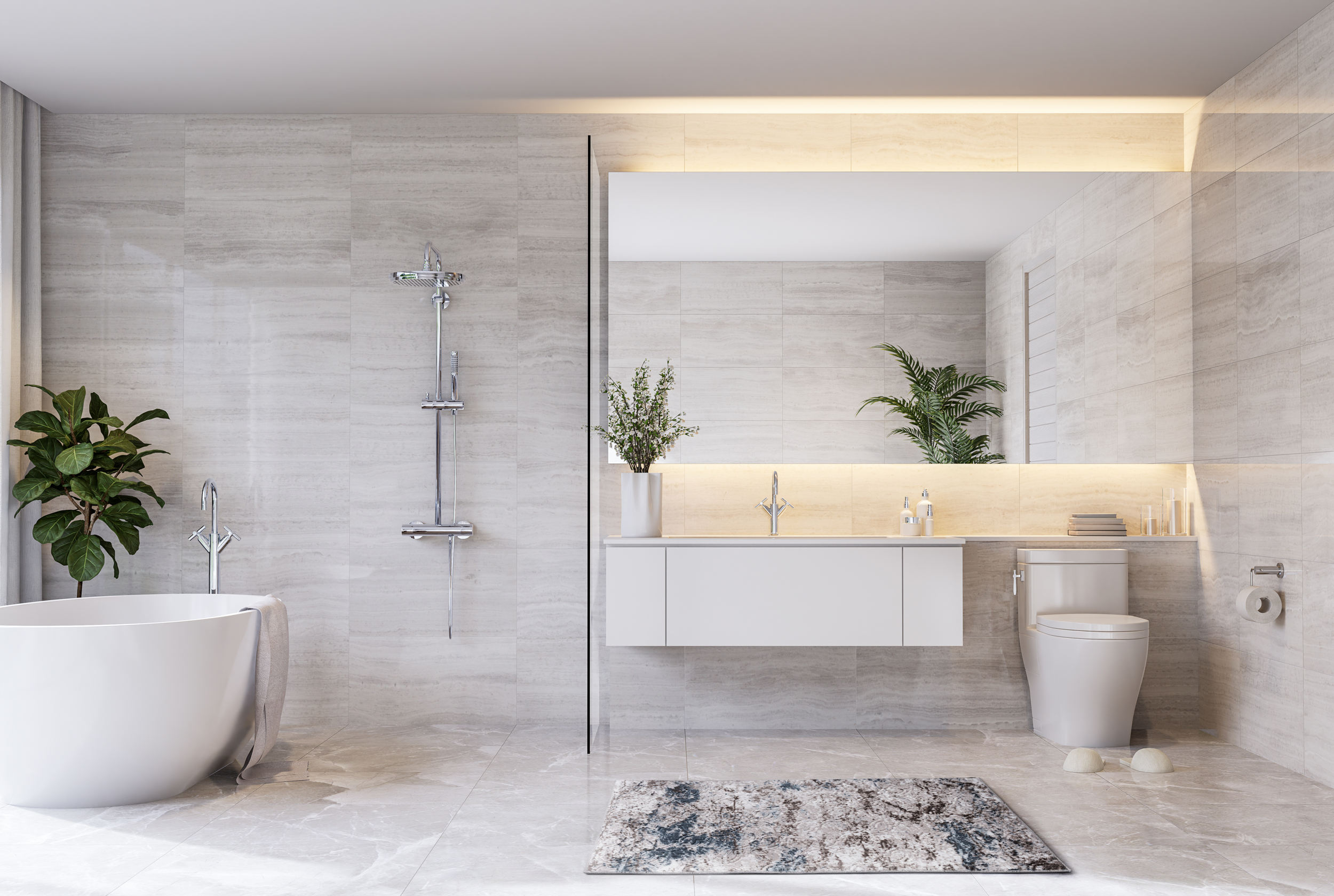 Dywanik łazienkowy 50x80 Vision niebieski - 3