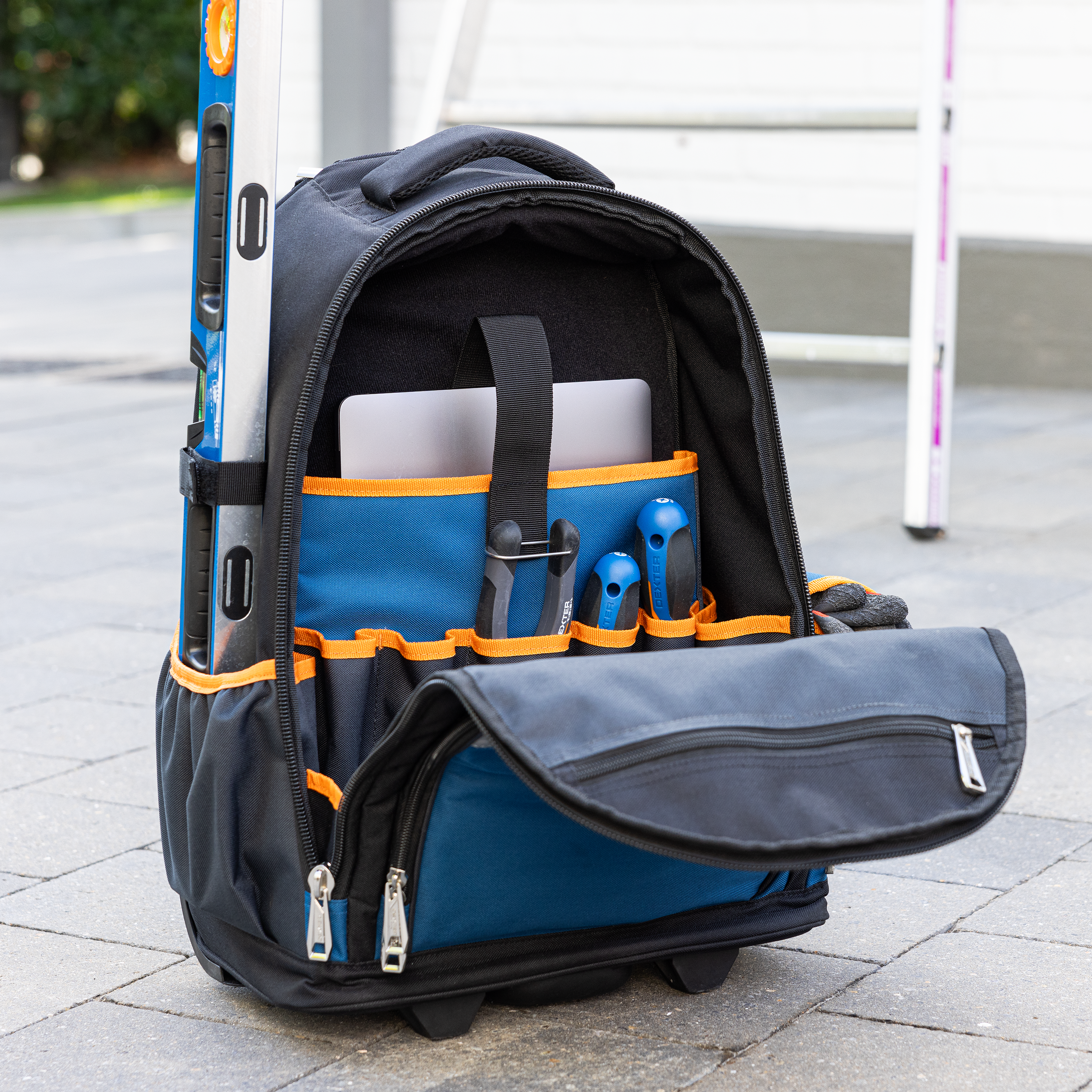 Mochila porta ferramentas trolley 40 litros poliéster 35x51x23 cm Dexter - 12
