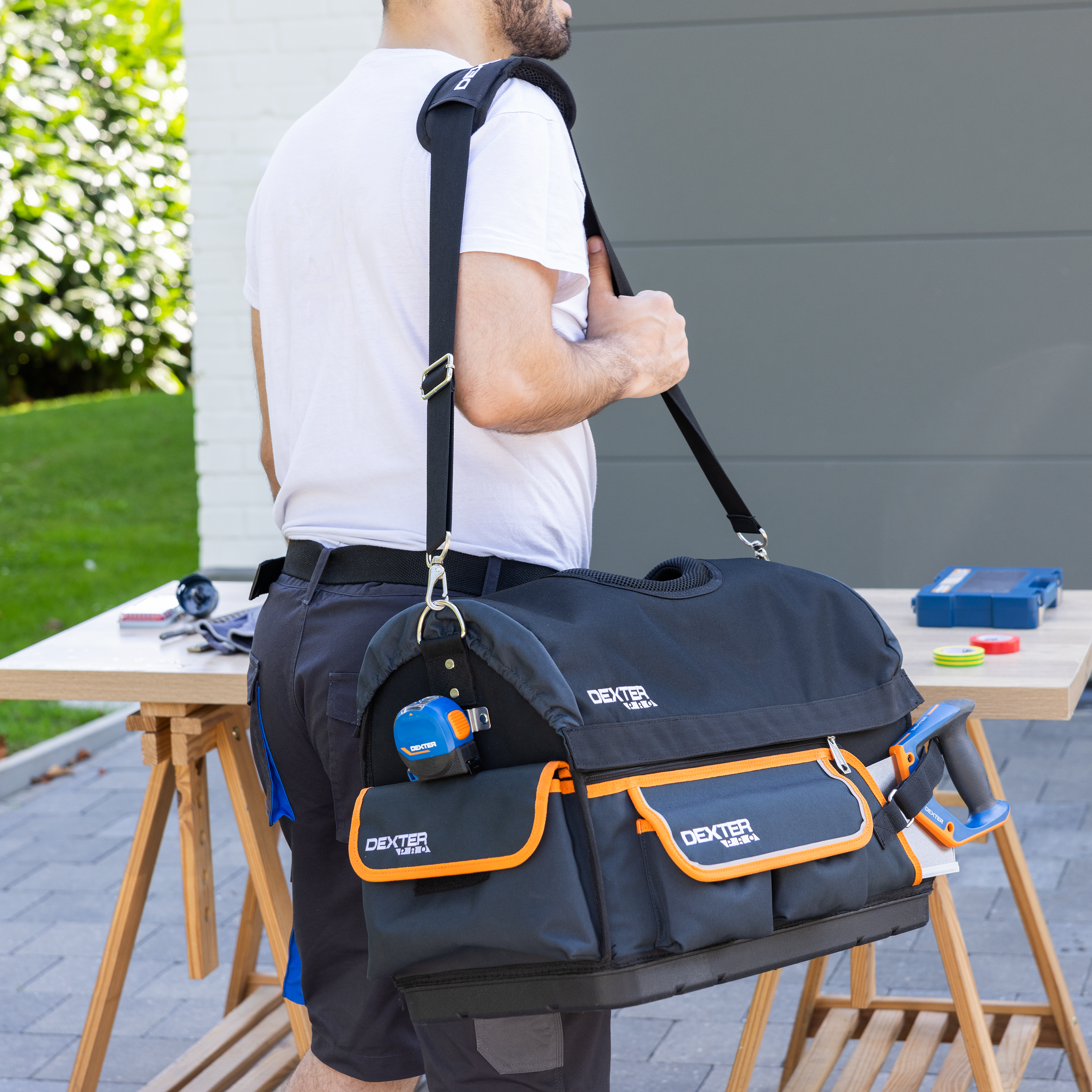 Saco para ferramentas com parte superior removível 48 litros poliéster 52x36x26 cm Dexter Pro - 11