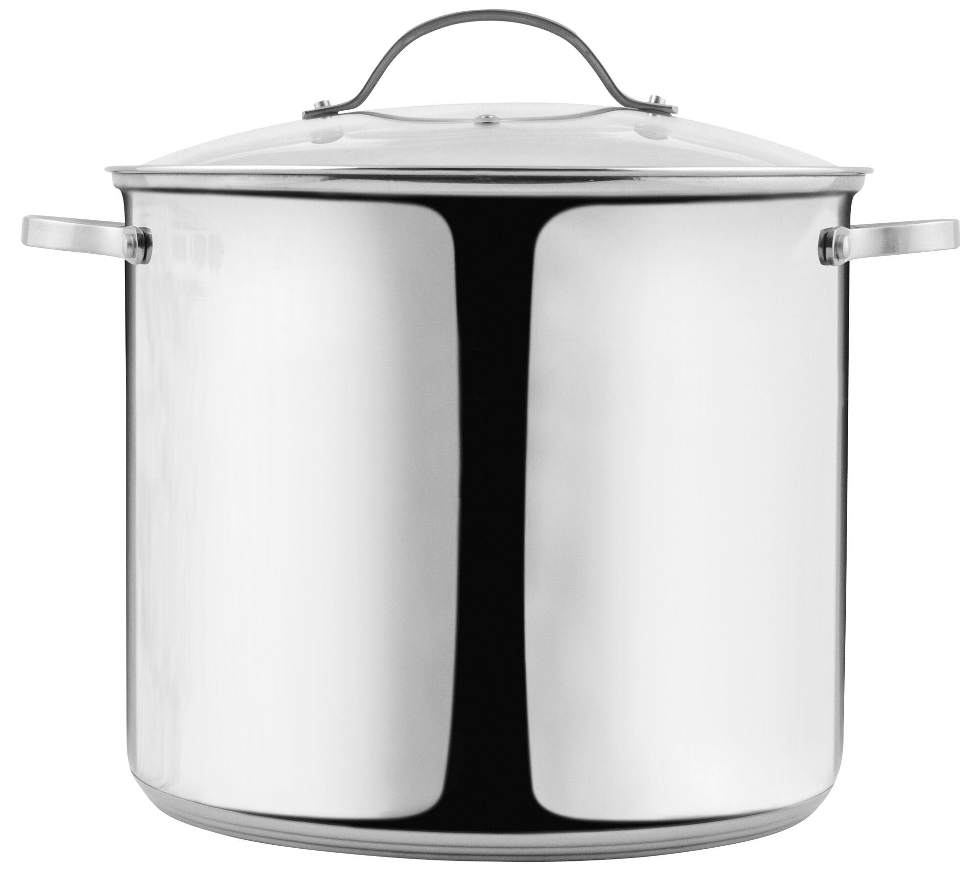 Olla de acero inoxidable con tapa 14l d28cm