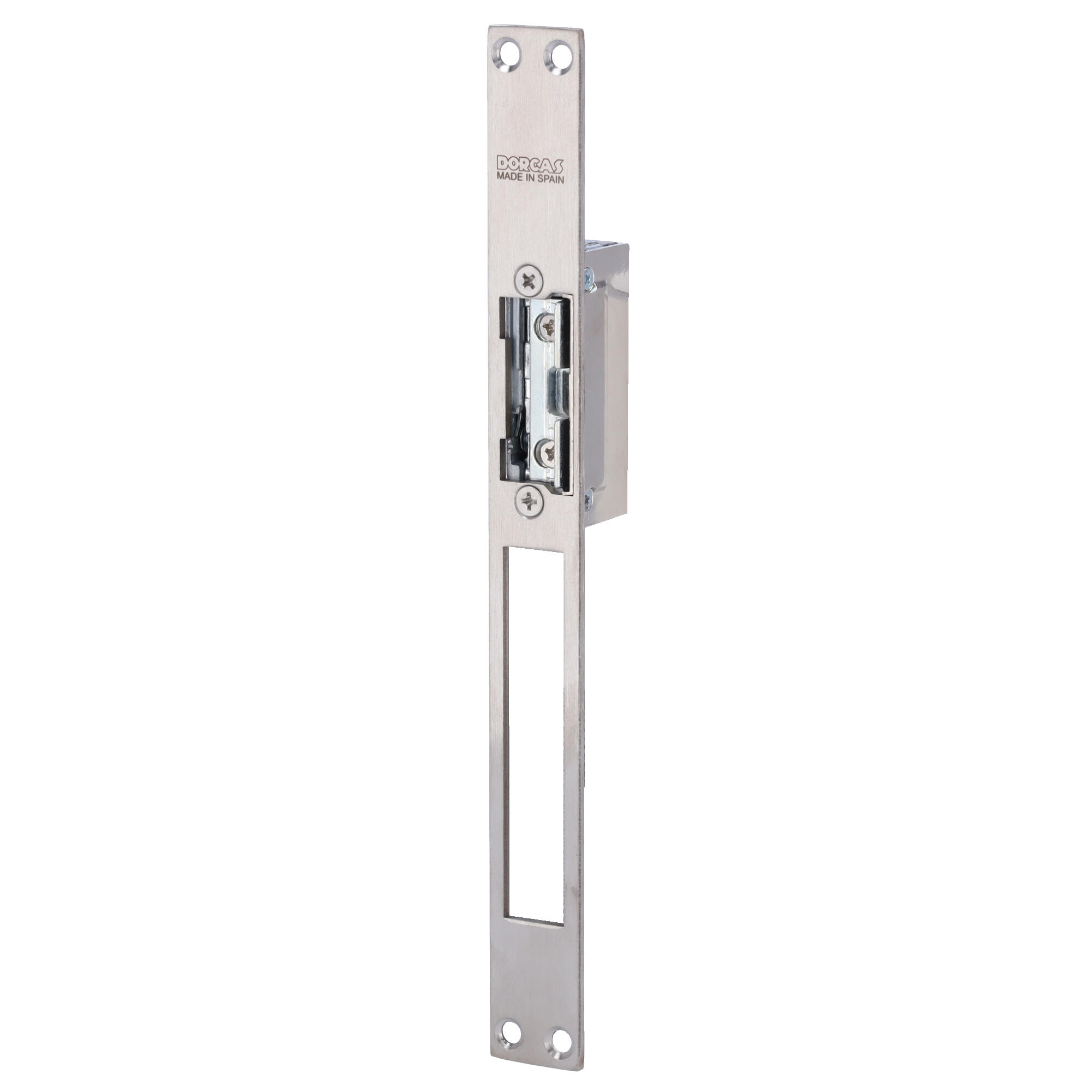 Cerradura eléct. reversible DORCAS DR-99NDF-TOP/YMX escudo largo
