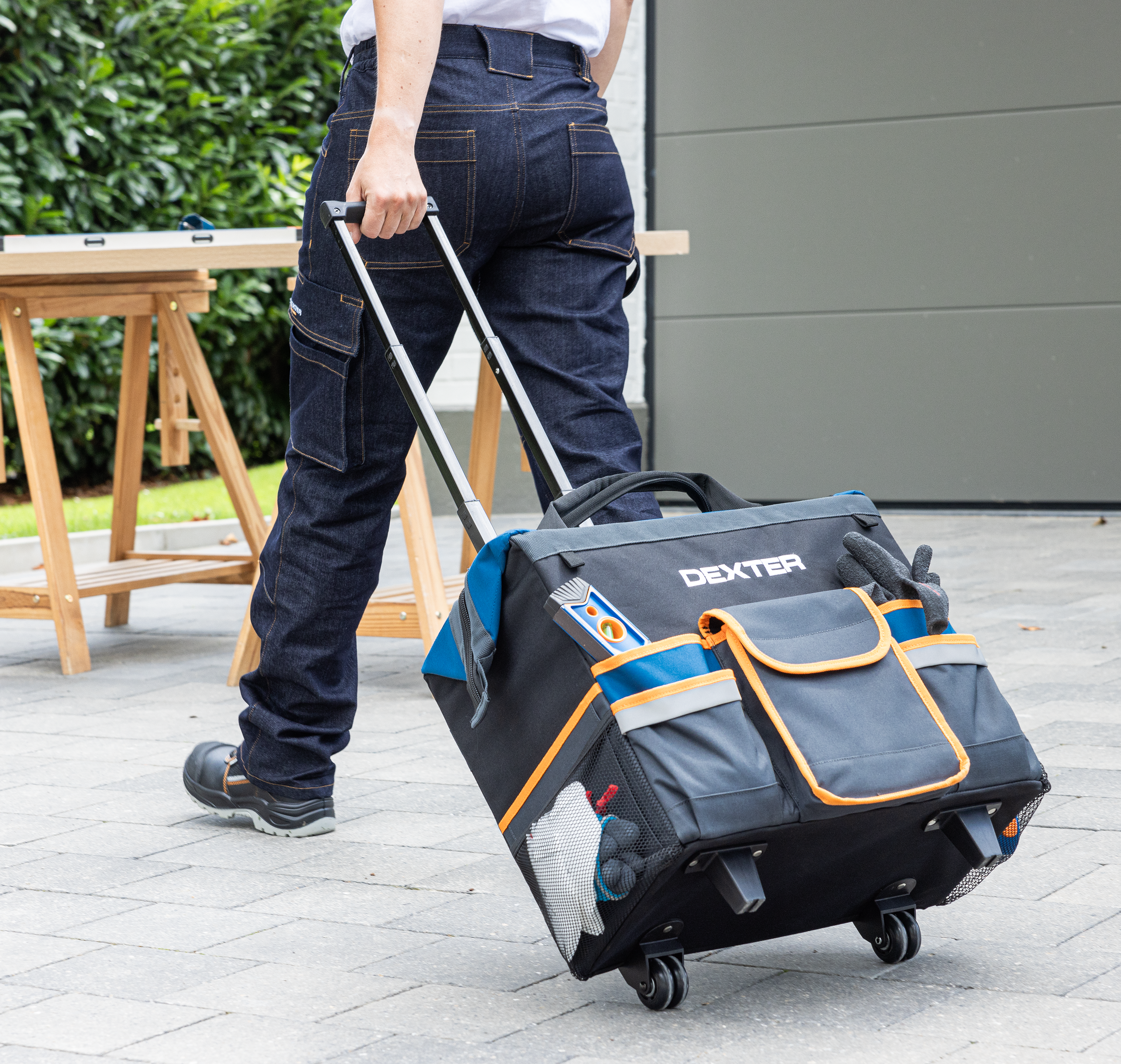 Saco para ferramentas trolley 45 litros poliéster 44x41x25 cm Dexter - 3