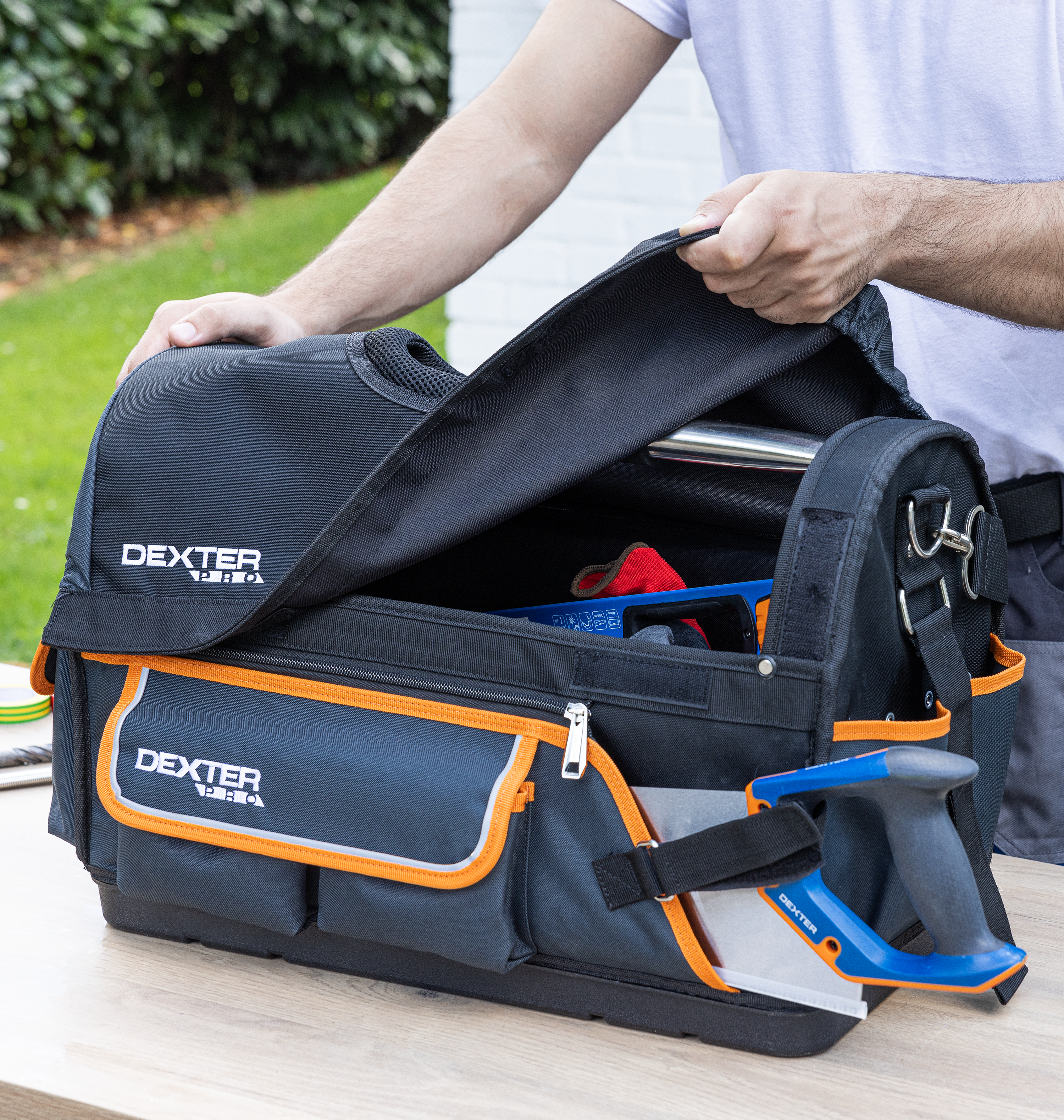 Saco para ferramentas com parte superior removível 48 litros poliéster 52x36x26 cm Dexter Pro - 9