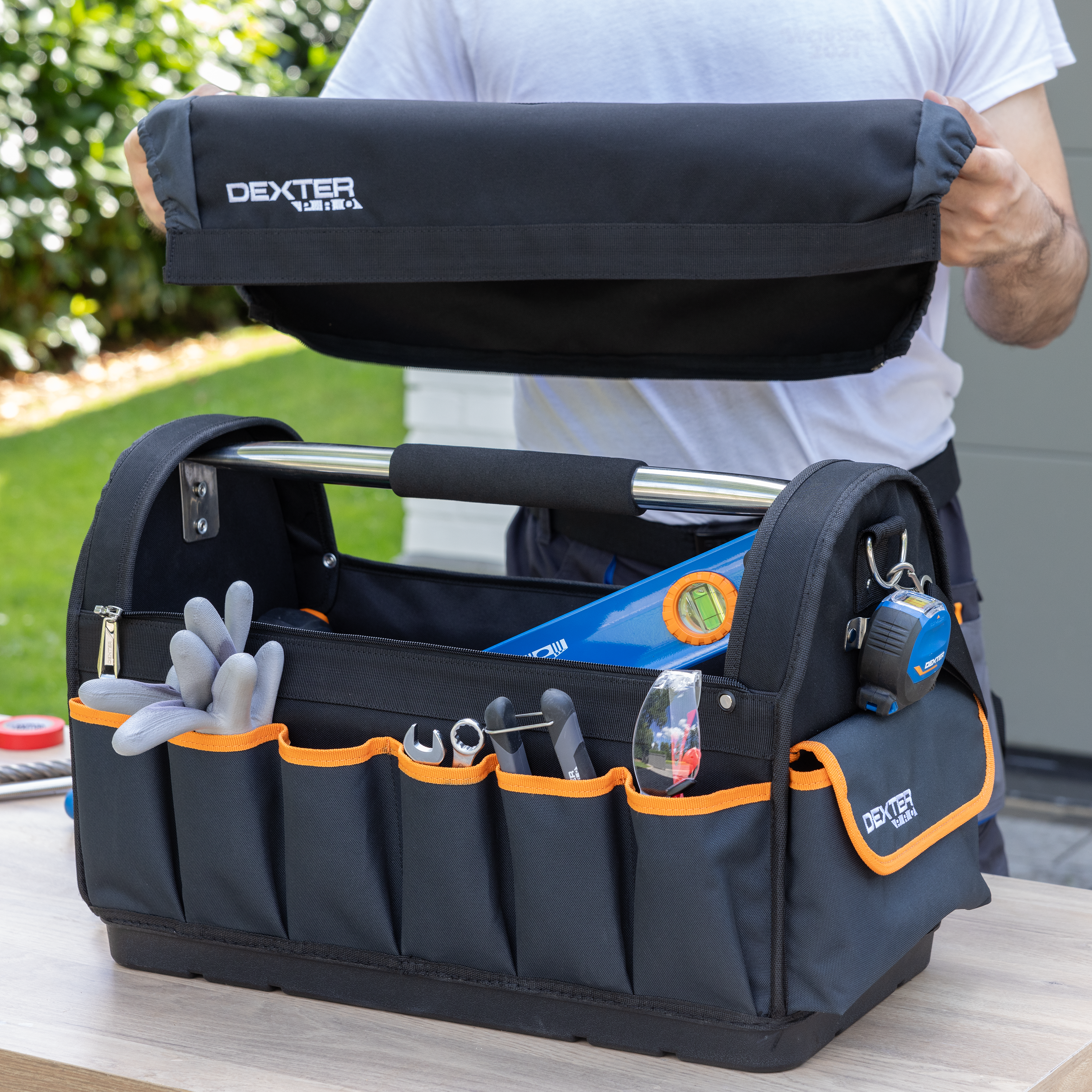 Saco para ferramentas com parte superior removível 48 litros poliéster 52x36x26 cm Dexter Pro - 4