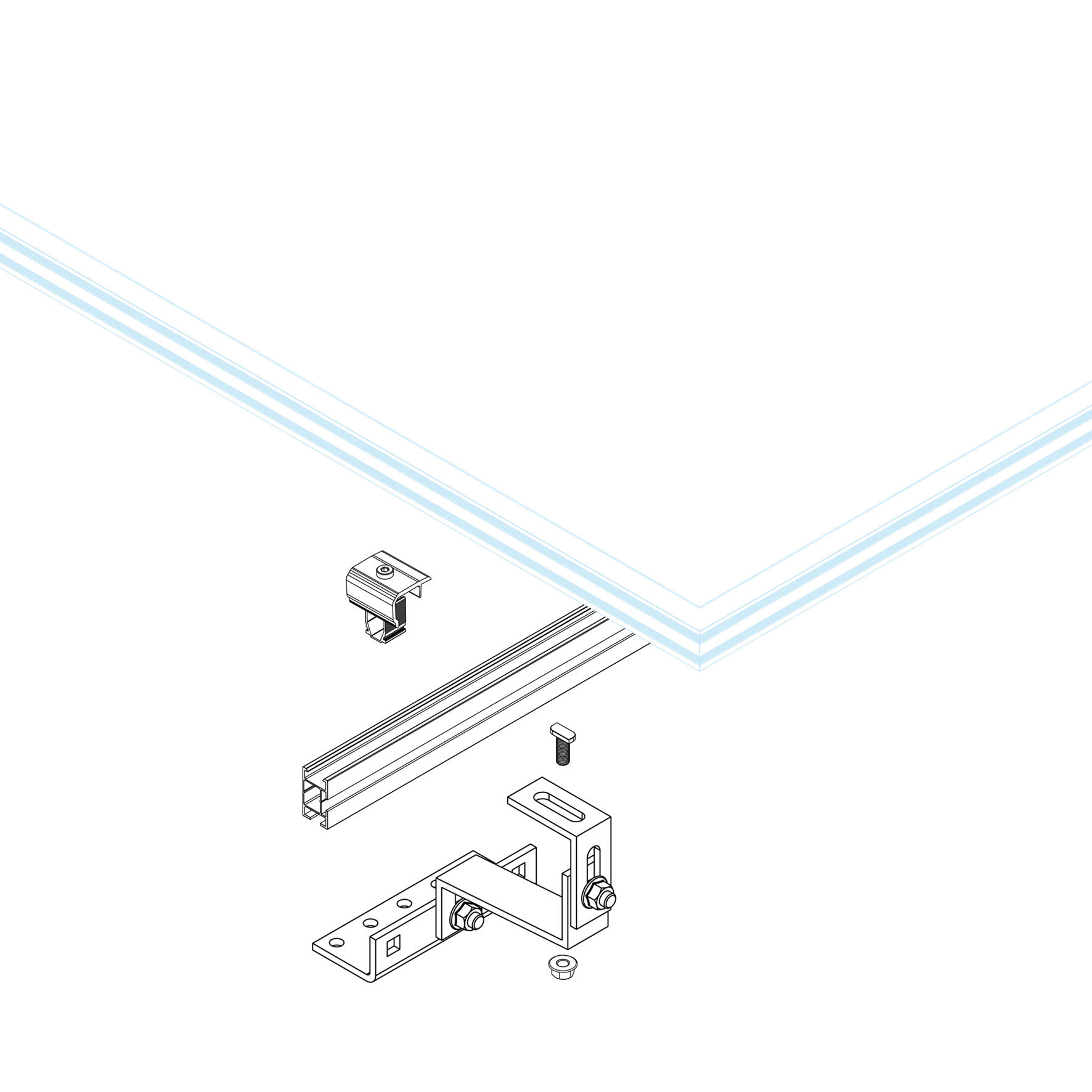 Supporto per pannello fotovoltaico CONTACT ITALIA KIT-02-STR3 in alluminio ideale per tetto in tegole - 2