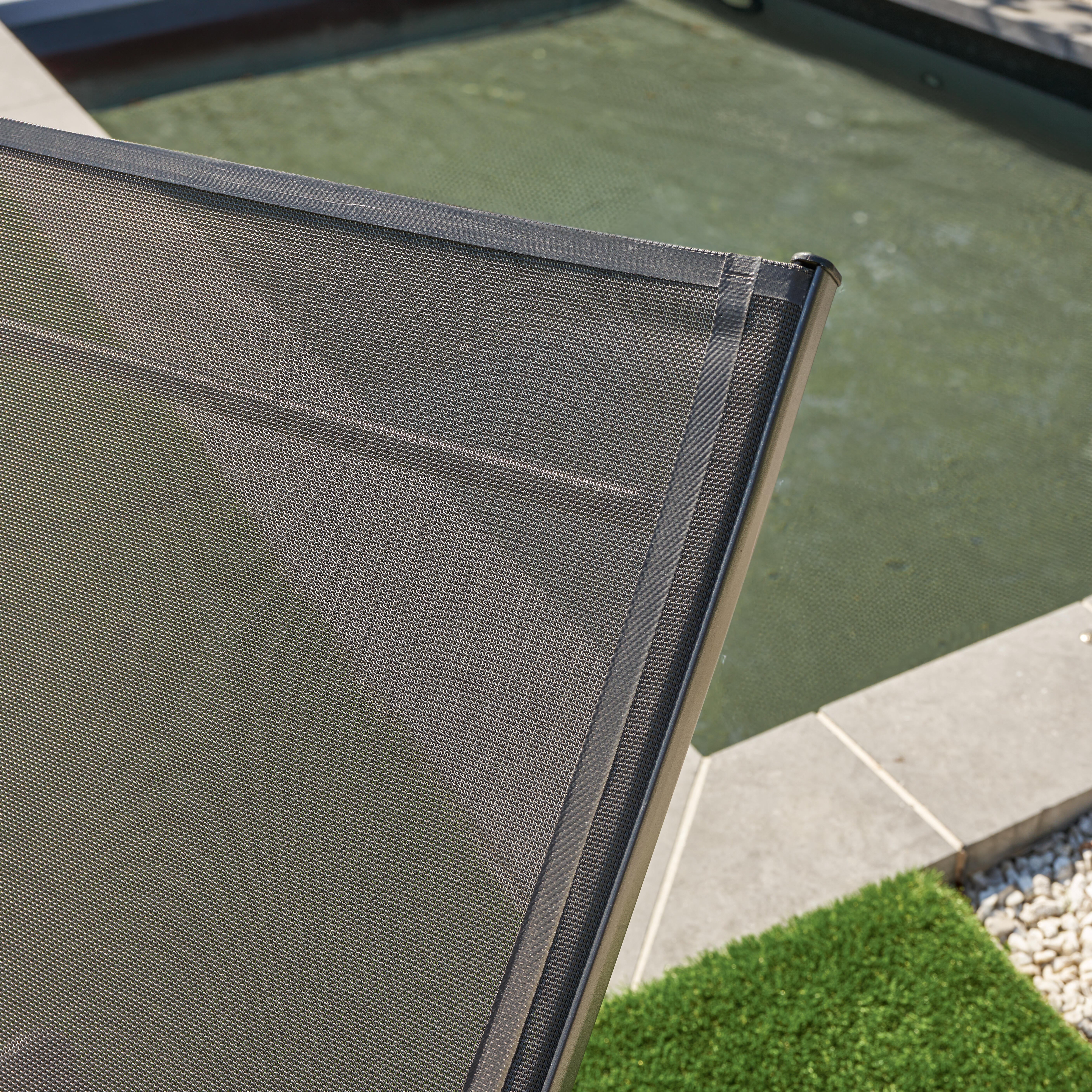 Lettino senza cuscino in acciaio grigio e seduta grigio - 10