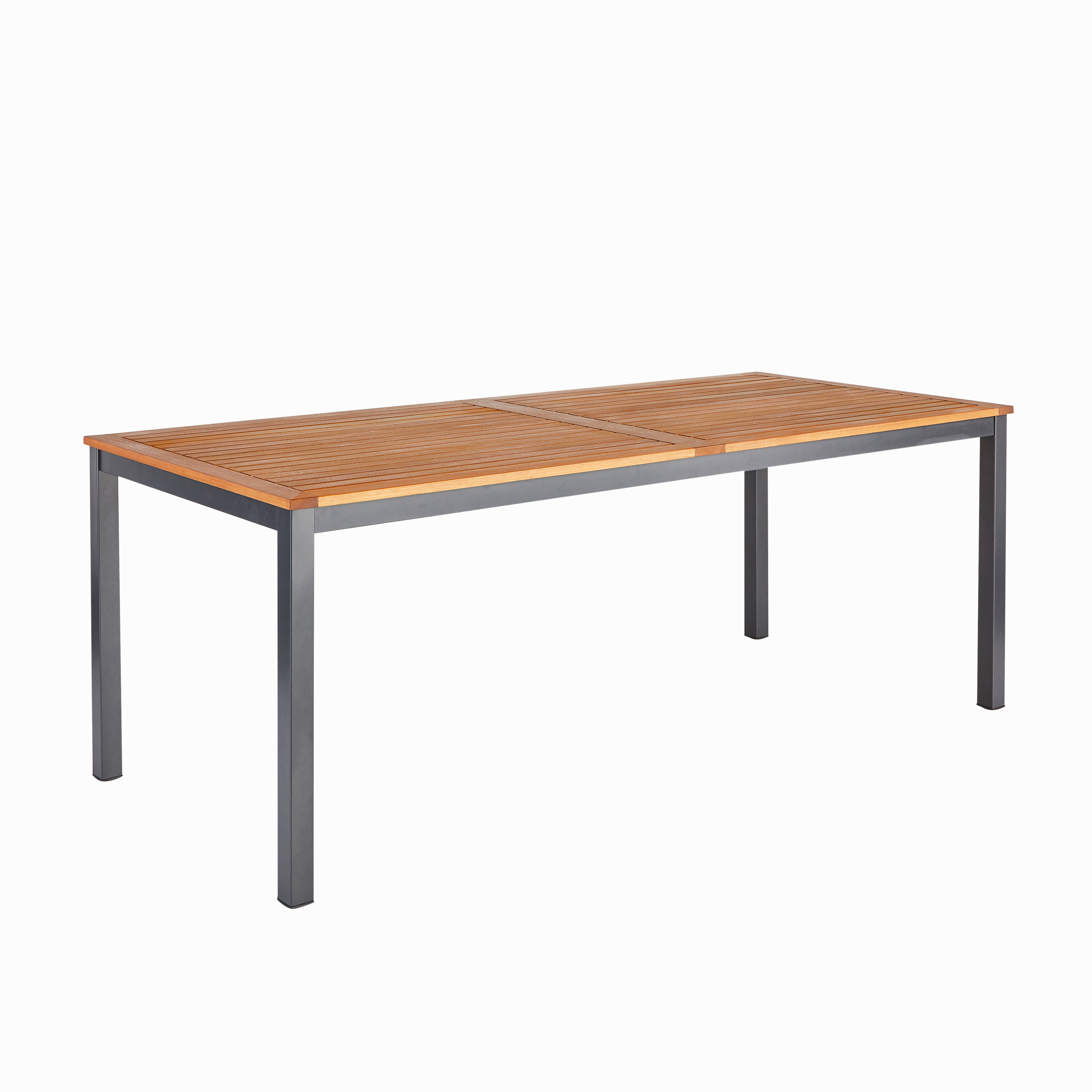 Mesa de aluminio y madera eucalipto naterial oris de 200x90x75 cm