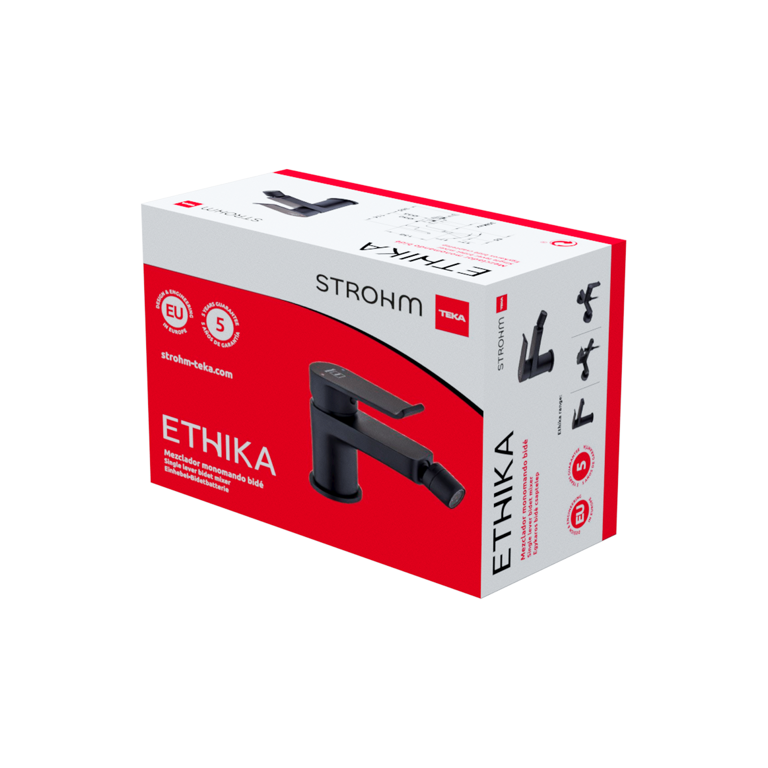 Grifo monomando de bidé STROHM TEKA Ethika negro mate. Antical. Latón. - 4