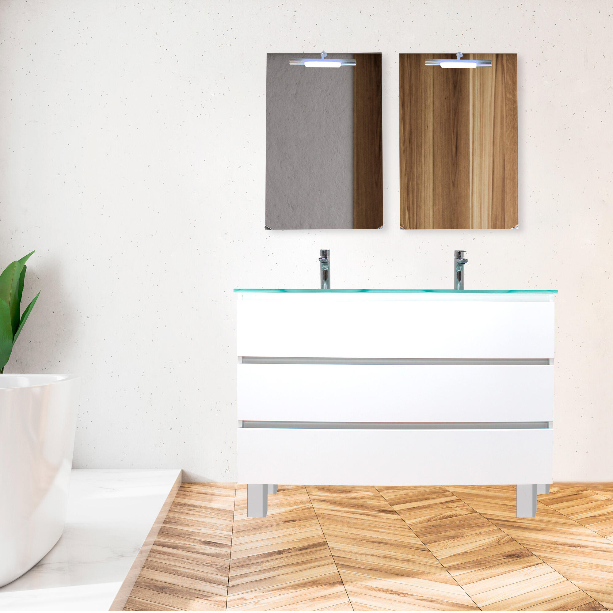 Conjunto de mueble de baño laris 3c 120 cm blanco