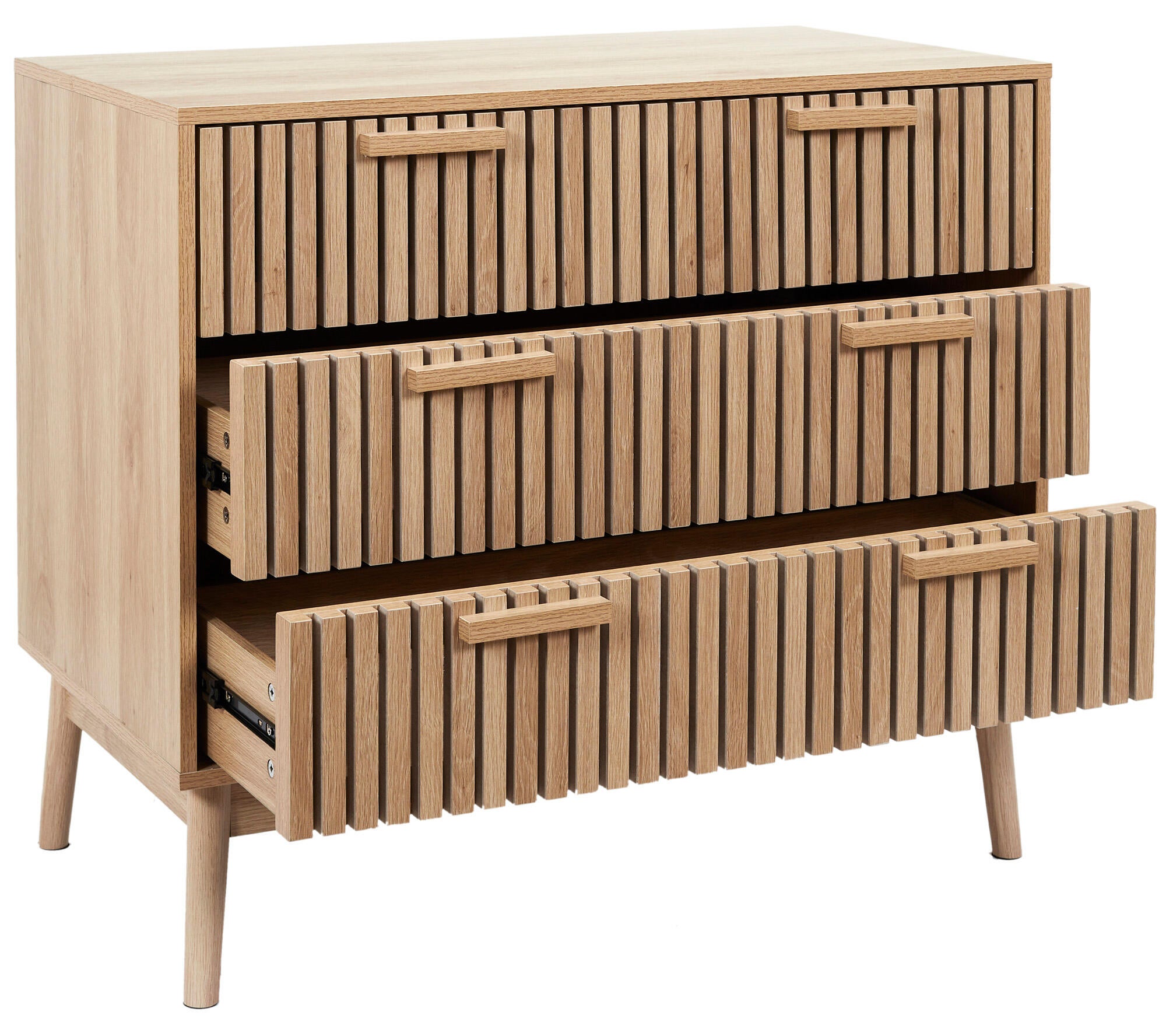 Cómoda Klaus com 3 gavetas castanho 90x49x79cm - 2