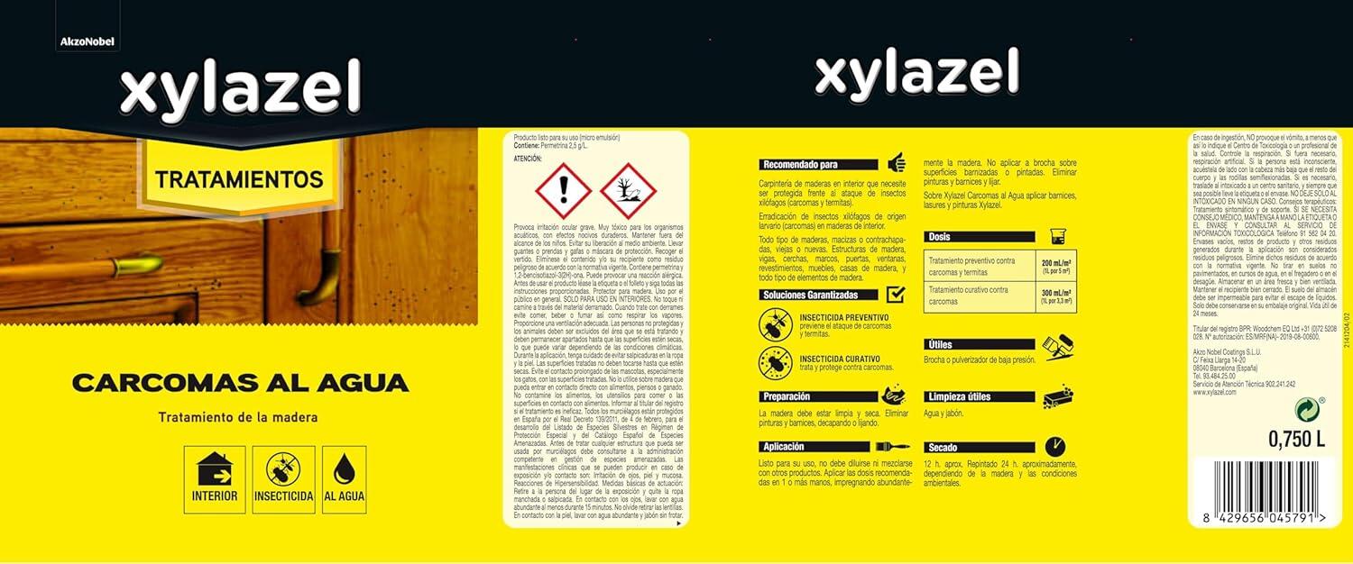 TRATAMIENTO ANTICARCOMAS INTERIOR AL AGUA XYLAZEL 750ML - 3
