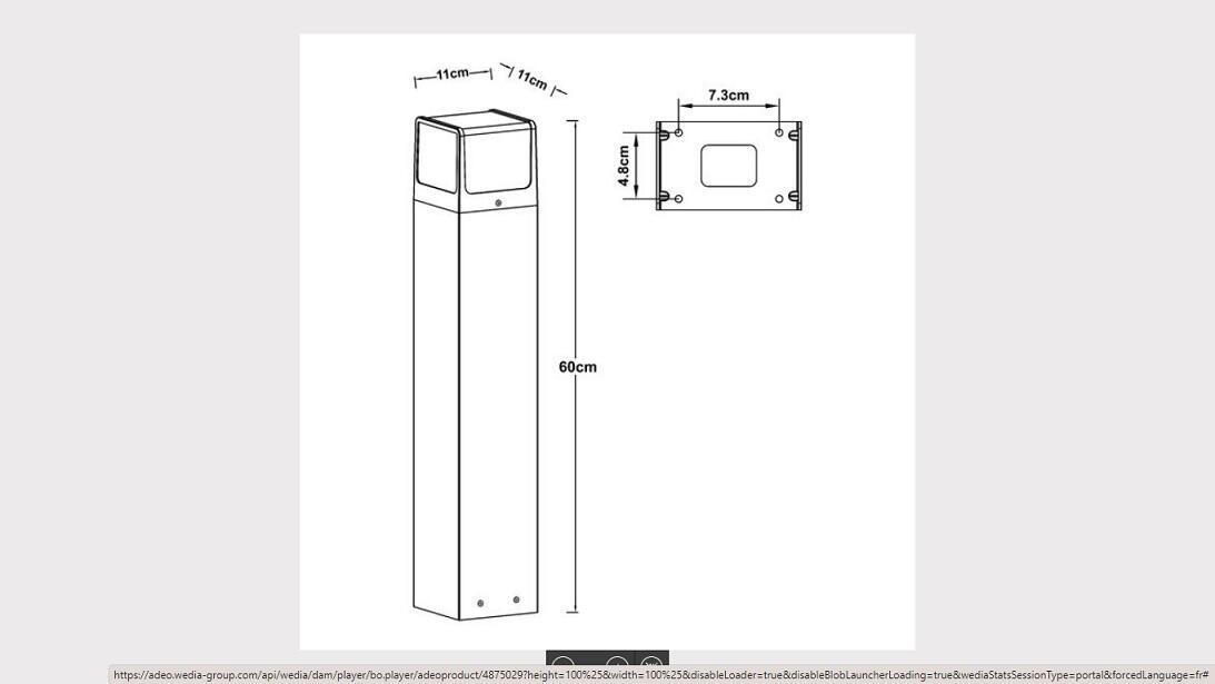 Potelet extérieur LED, 1930 lumens blanc neutre, anthracite Telin INSPIRE - 5