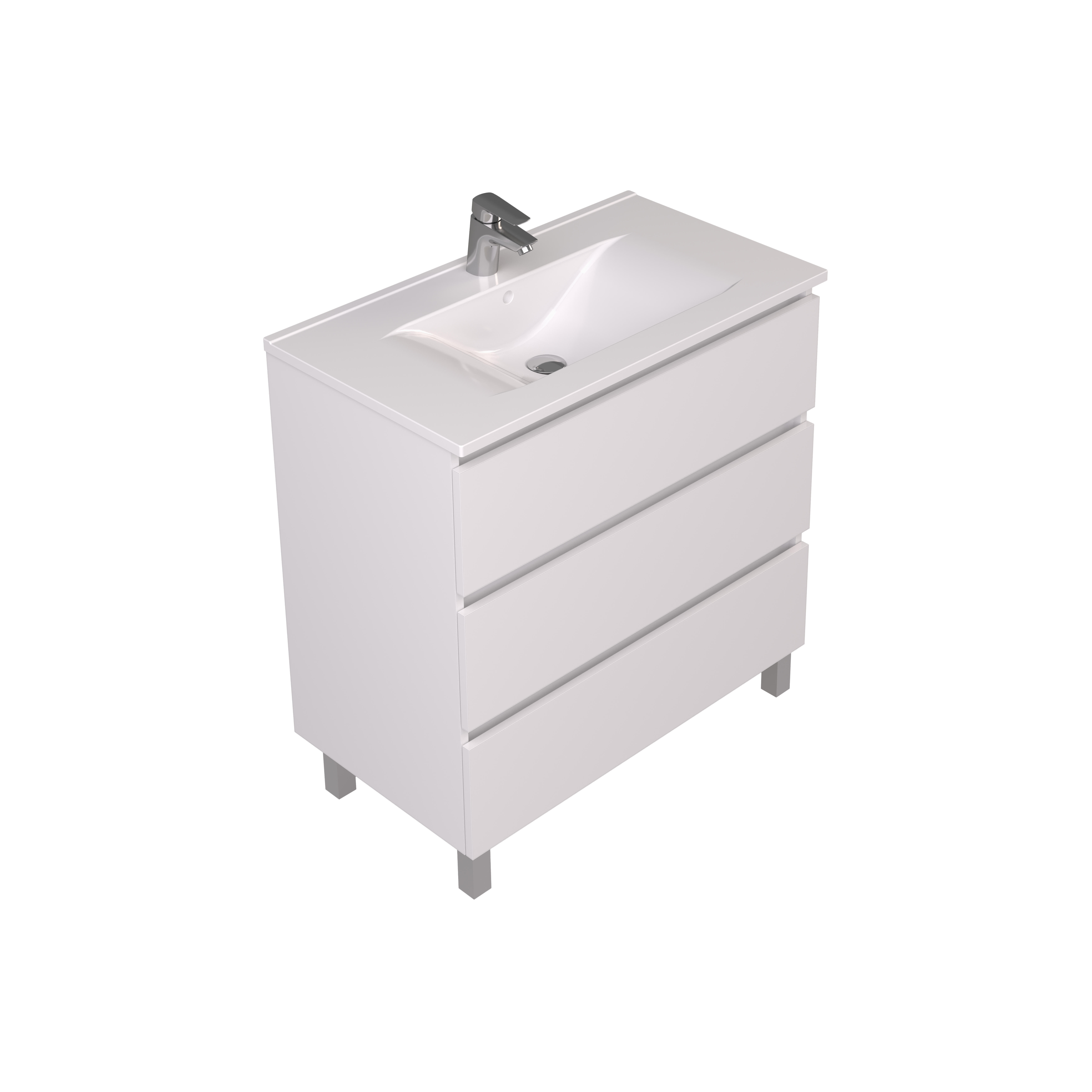 Móvel com lavatório 80cm branco Roomy - 7