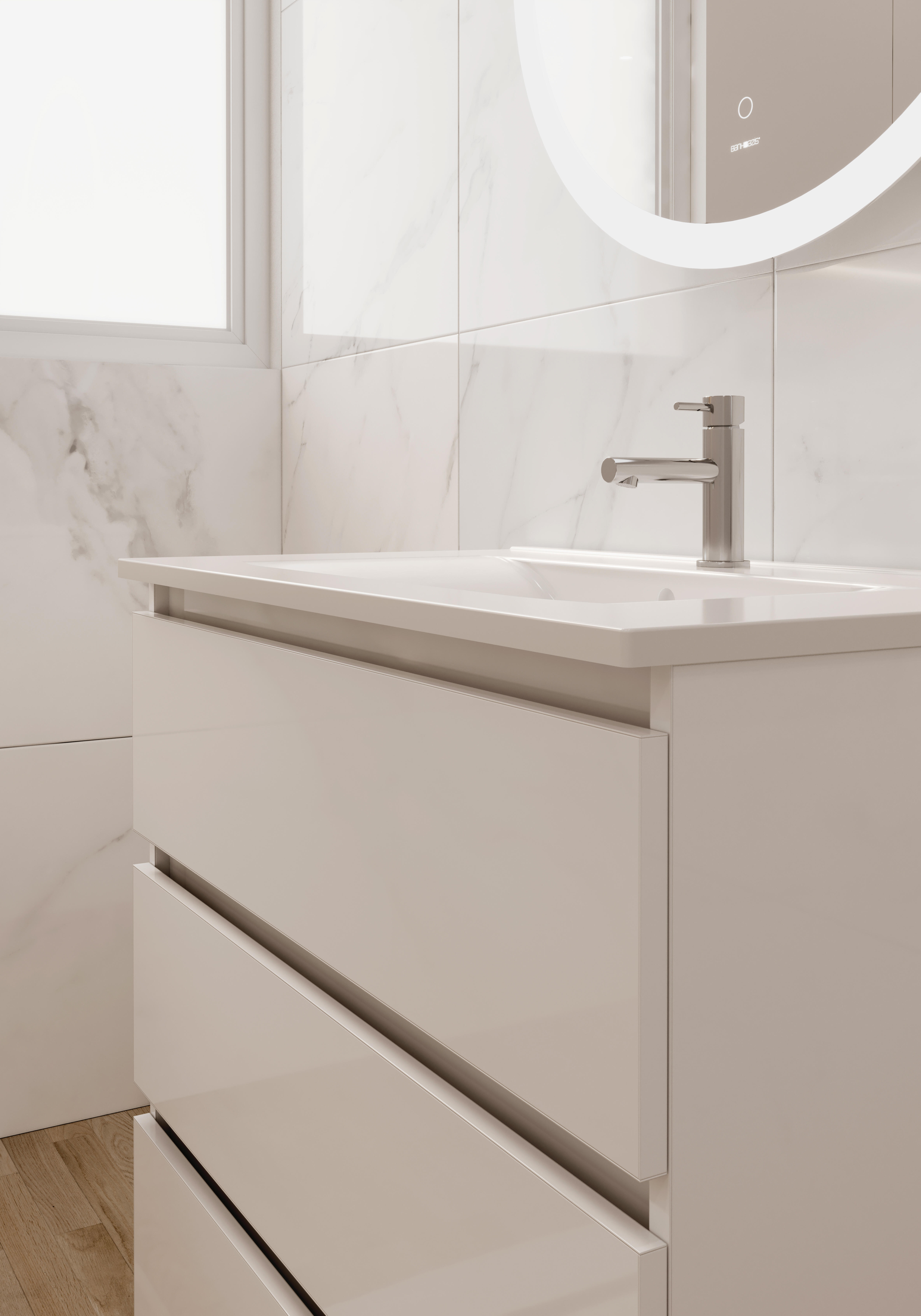 Móvel com lavatório 80cm branco Roomy - 6