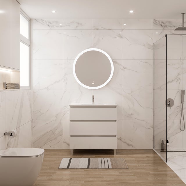 Móvel com lavatório 80cm branco Roomy