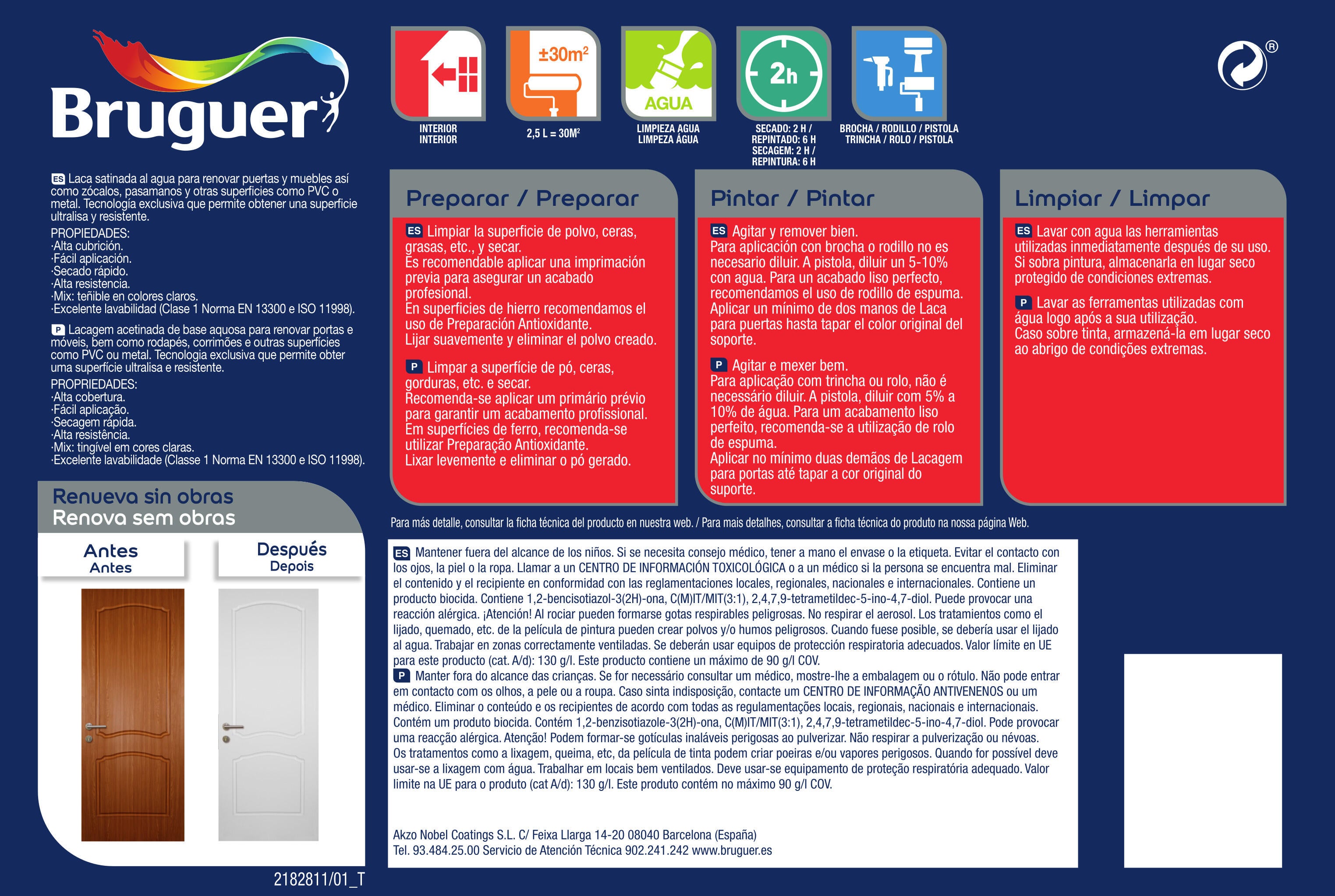 Esmalte interior 2.5l acetinado branco bruguer - 8