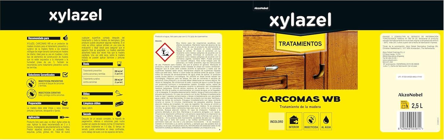 TRATAMIENTO ANTICARCOMAS INTERIOR AL AGUA XYLAZEL 2.5L - 3