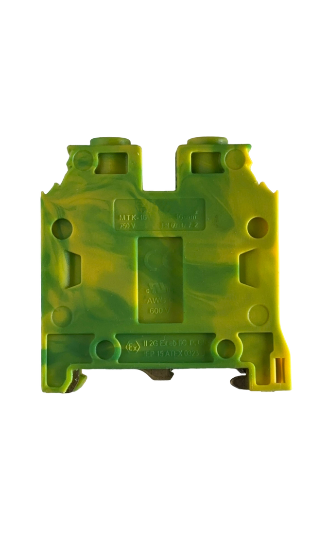 Borna carril din verde-amarillo 16 mm2