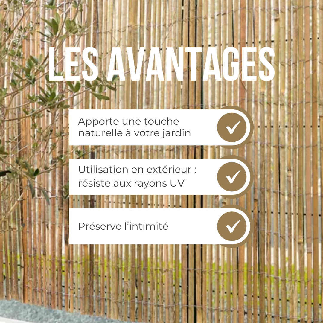 Canisse bambou fendu, occultation légère, Idéal Garden H.1 x L.3 m - 9