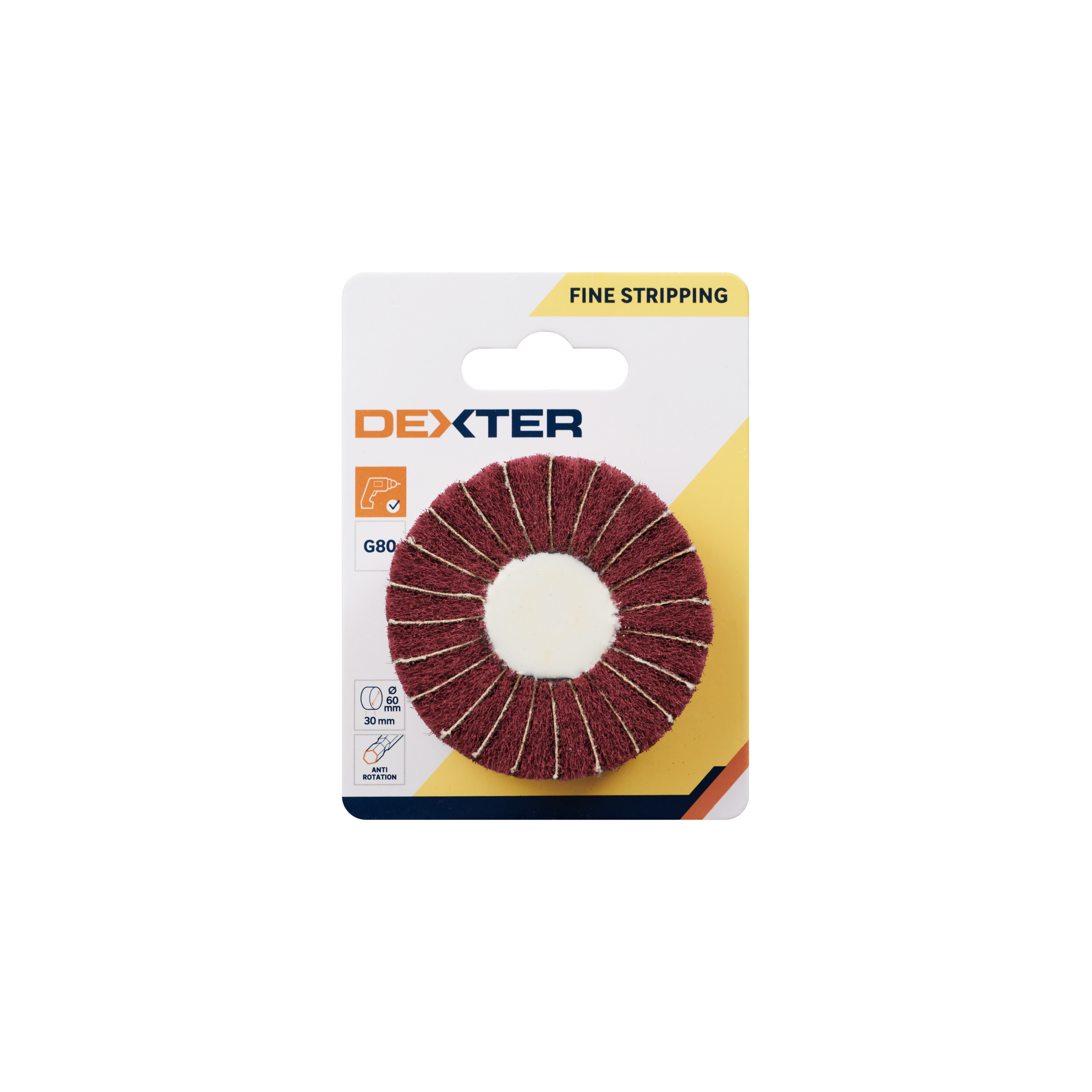 Escova disco de folhas de lixa para berbequim grão 80 D60 mm Dexter - 6