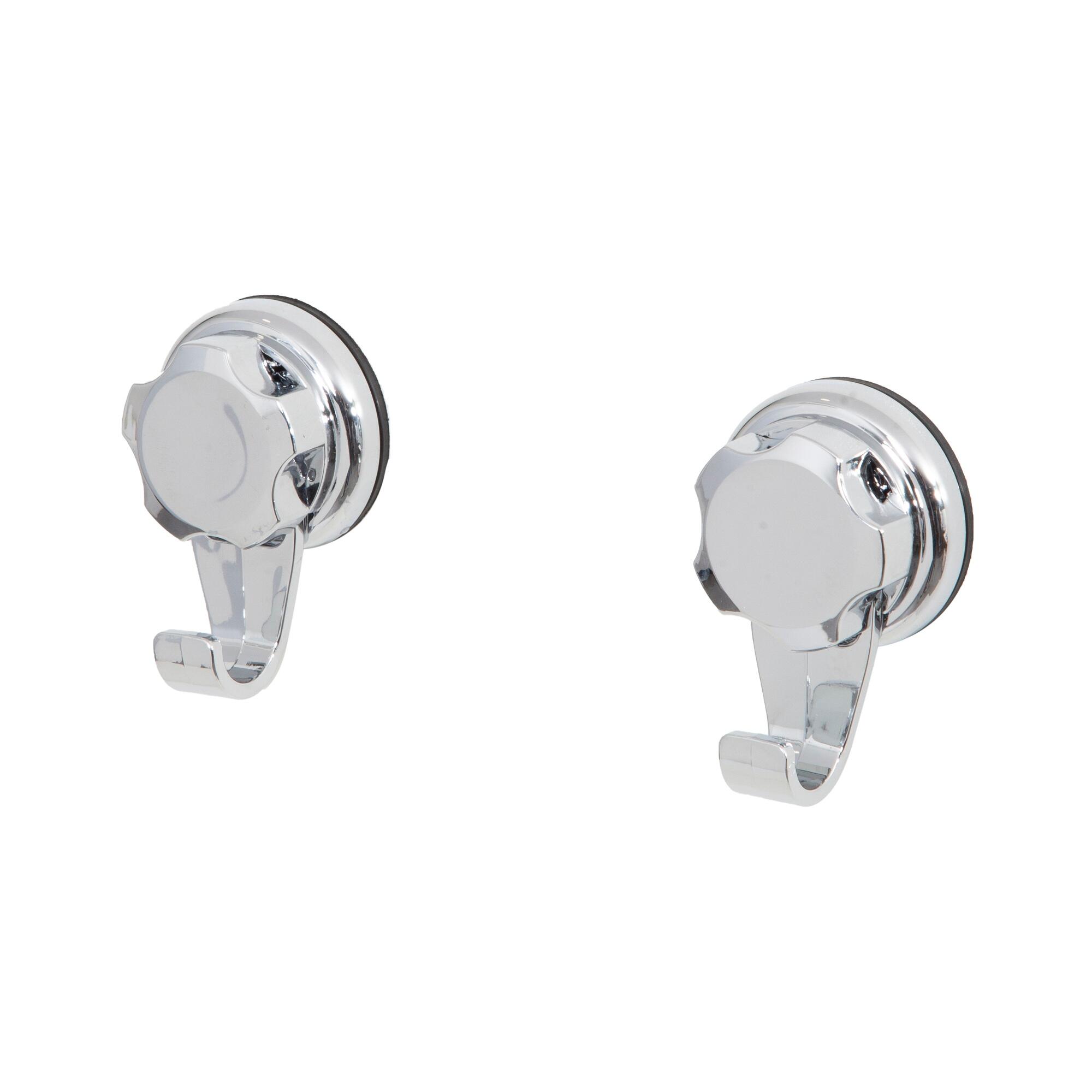 2 percha/colgador adhesivo gris cromado