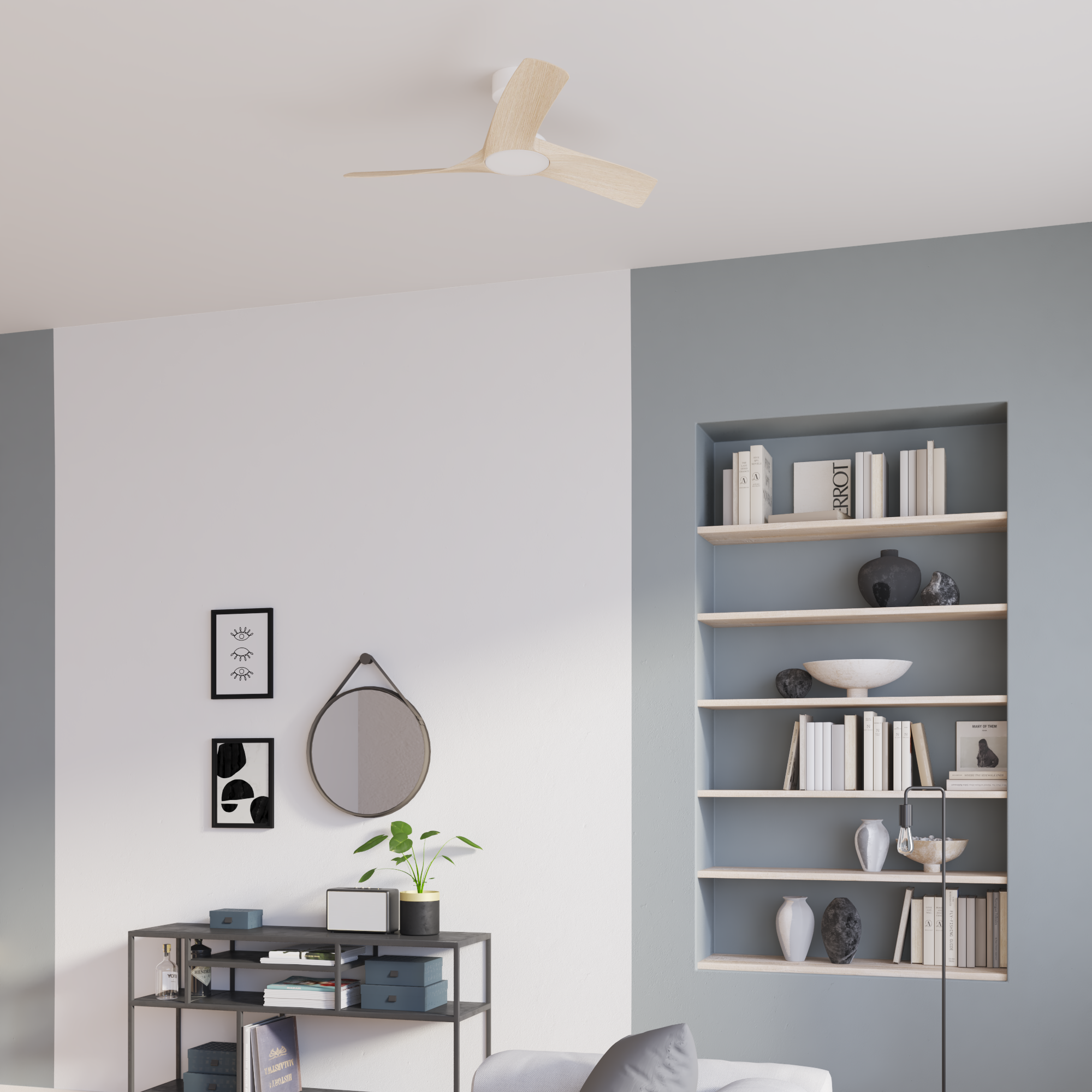 Lustro okrągłe Barbier na pasku czarne śr. 55 cm Inspire - 2