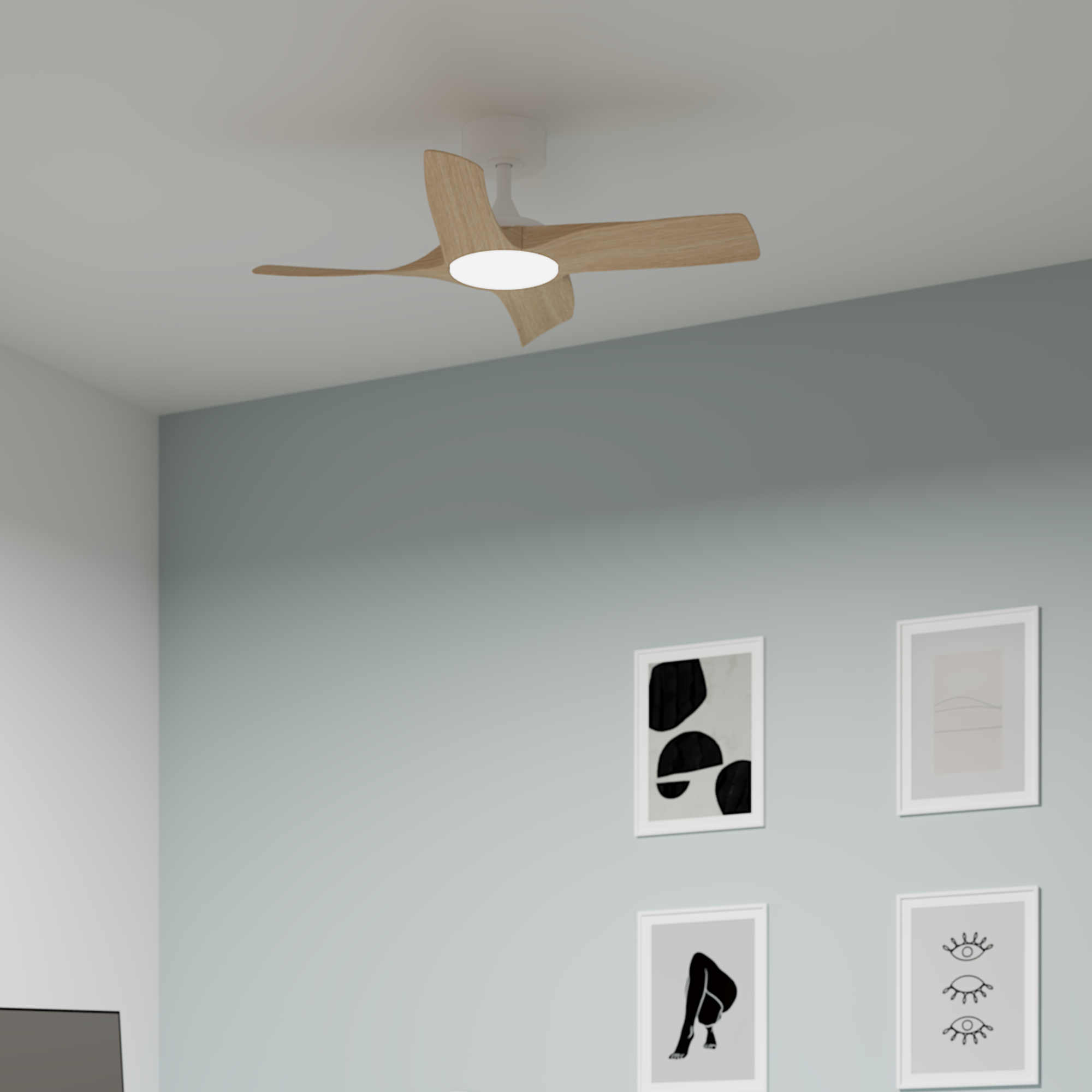 Ventilador de techo con luz silencioso DC 32W con mando ø91 cm Siroco Plus INSPIRE beige luz CCT 4 aspas| 6 velocidades| modo verano/invierno| brisa| temporizador| recomendado para <13m² - 6