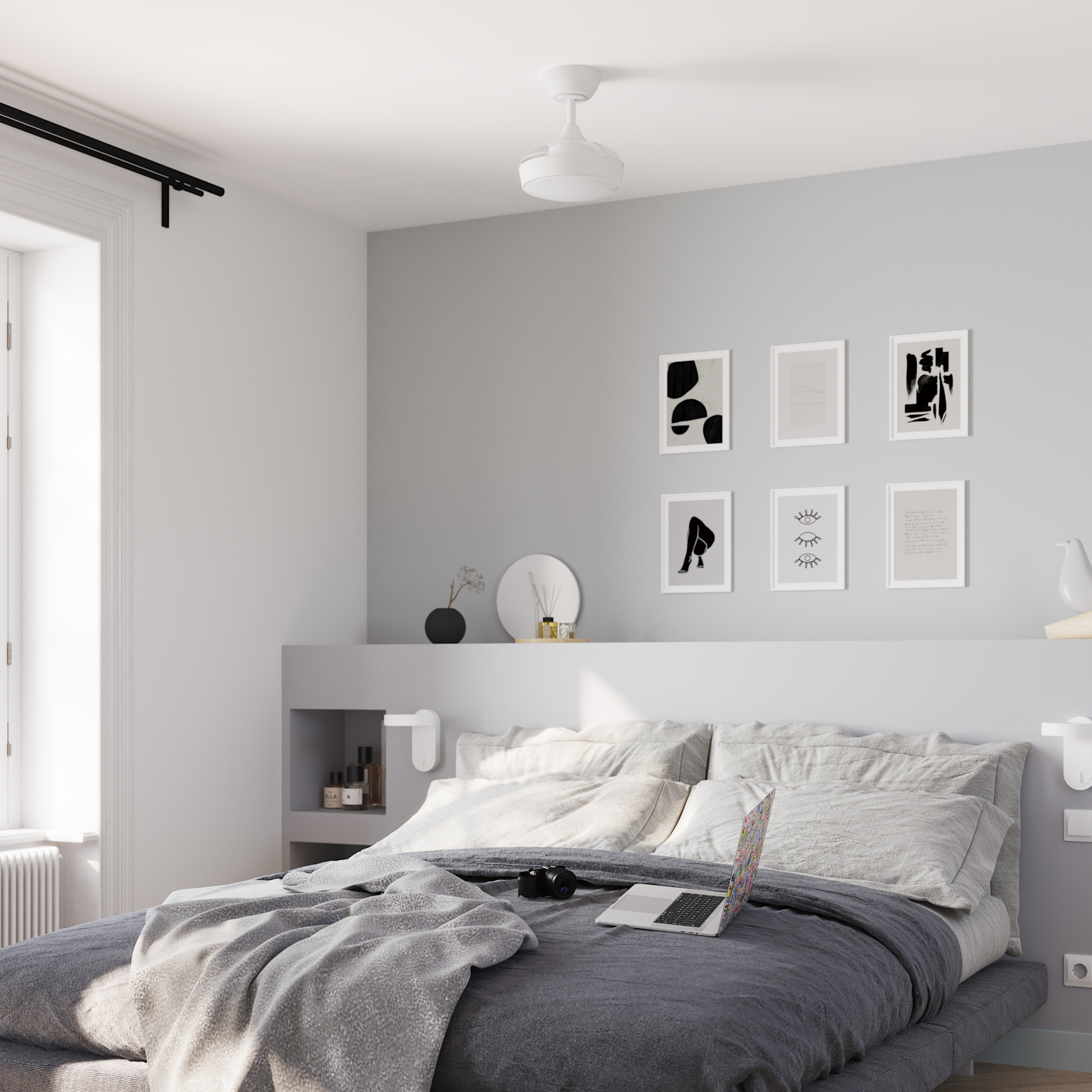 Ventilador de techo con luz retráctil silencioso DC INSPIRE Wizz Lorca blanco 54 cm color luz regulable - 21