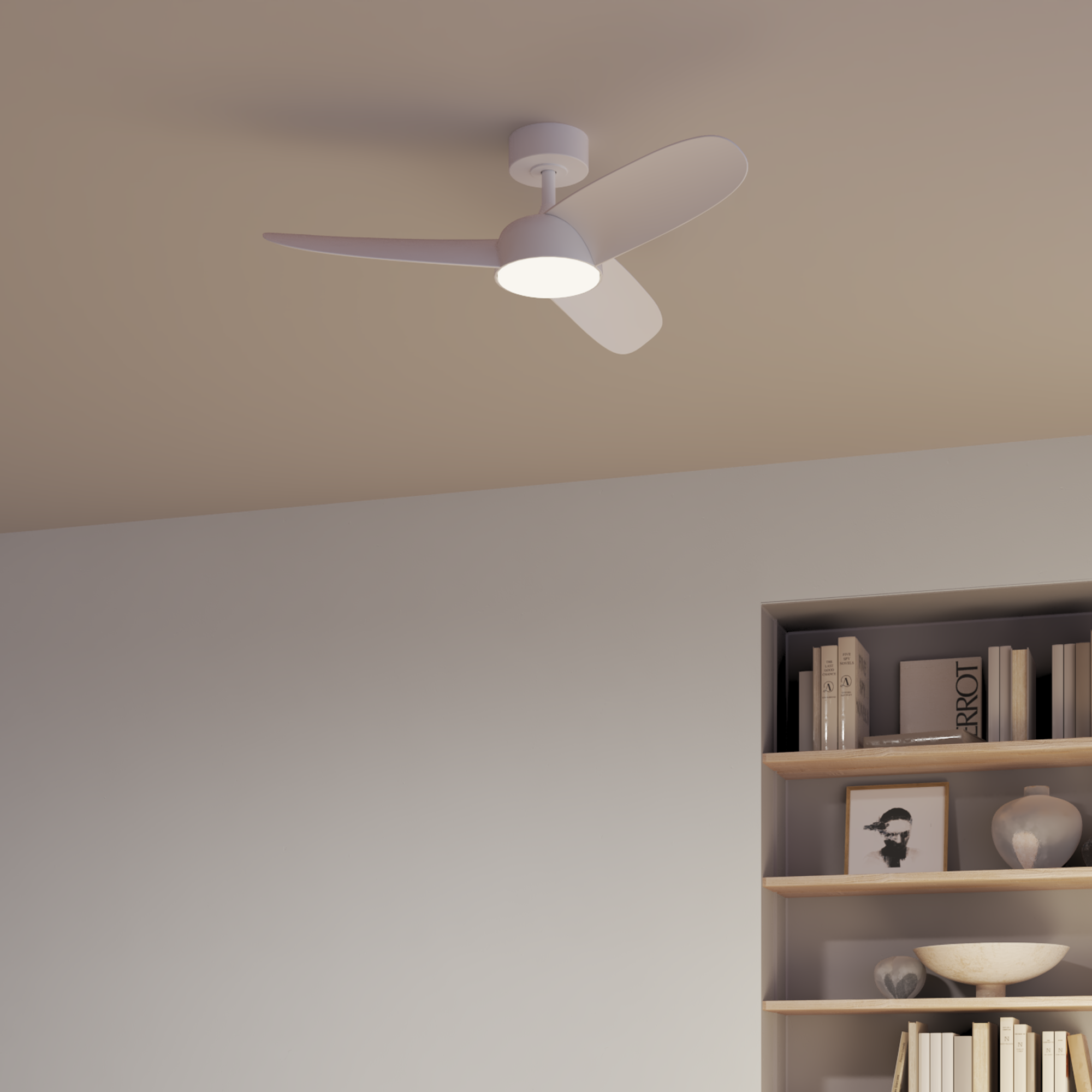 Ventoinha Huelva 107cm DC dimável/cct 3600lm branco Inspire - 12